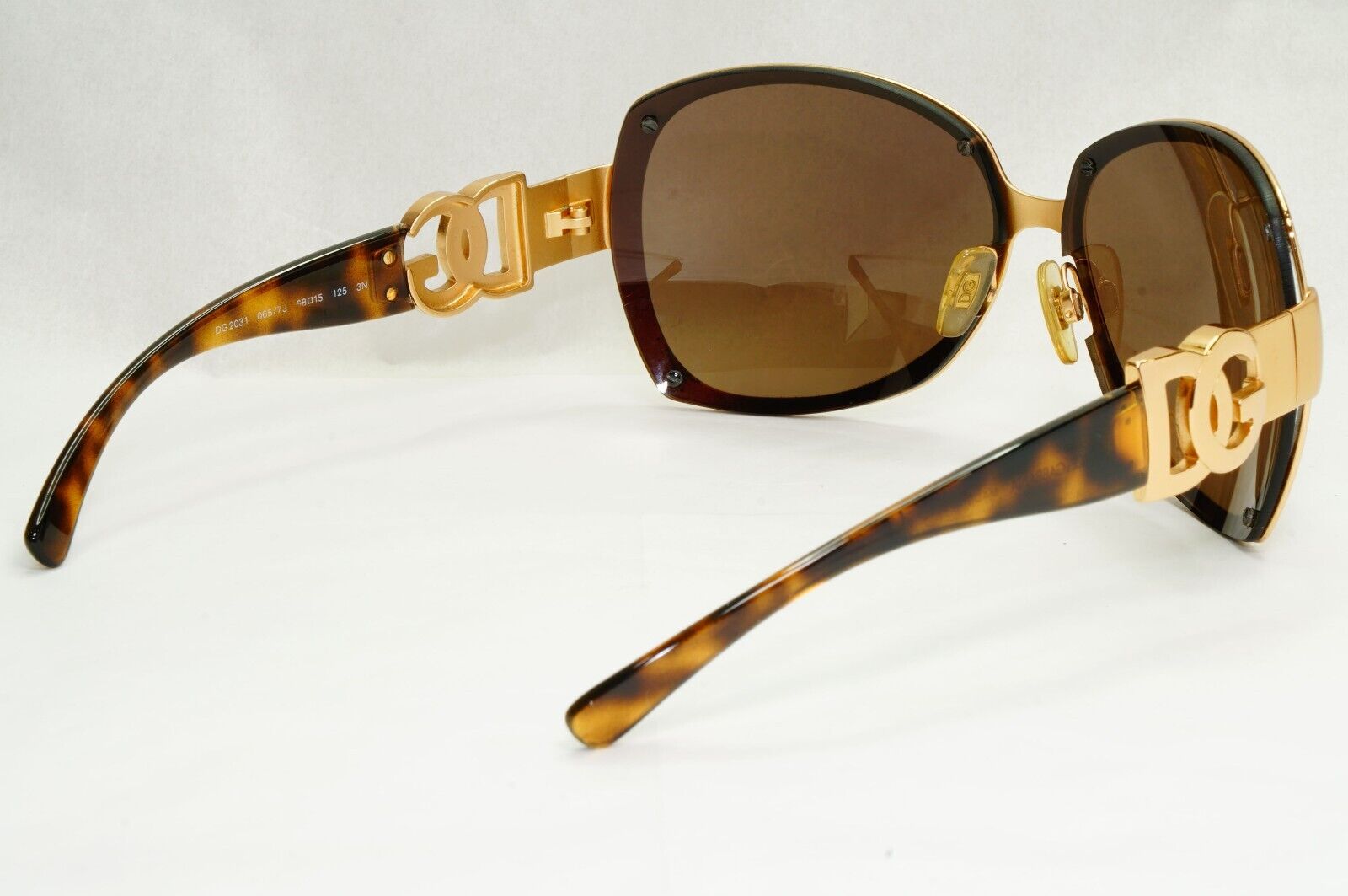 Dolce & Gabbana Sunglasses Vintage Gold Brown Square Metal DG 2031 065/73 270324