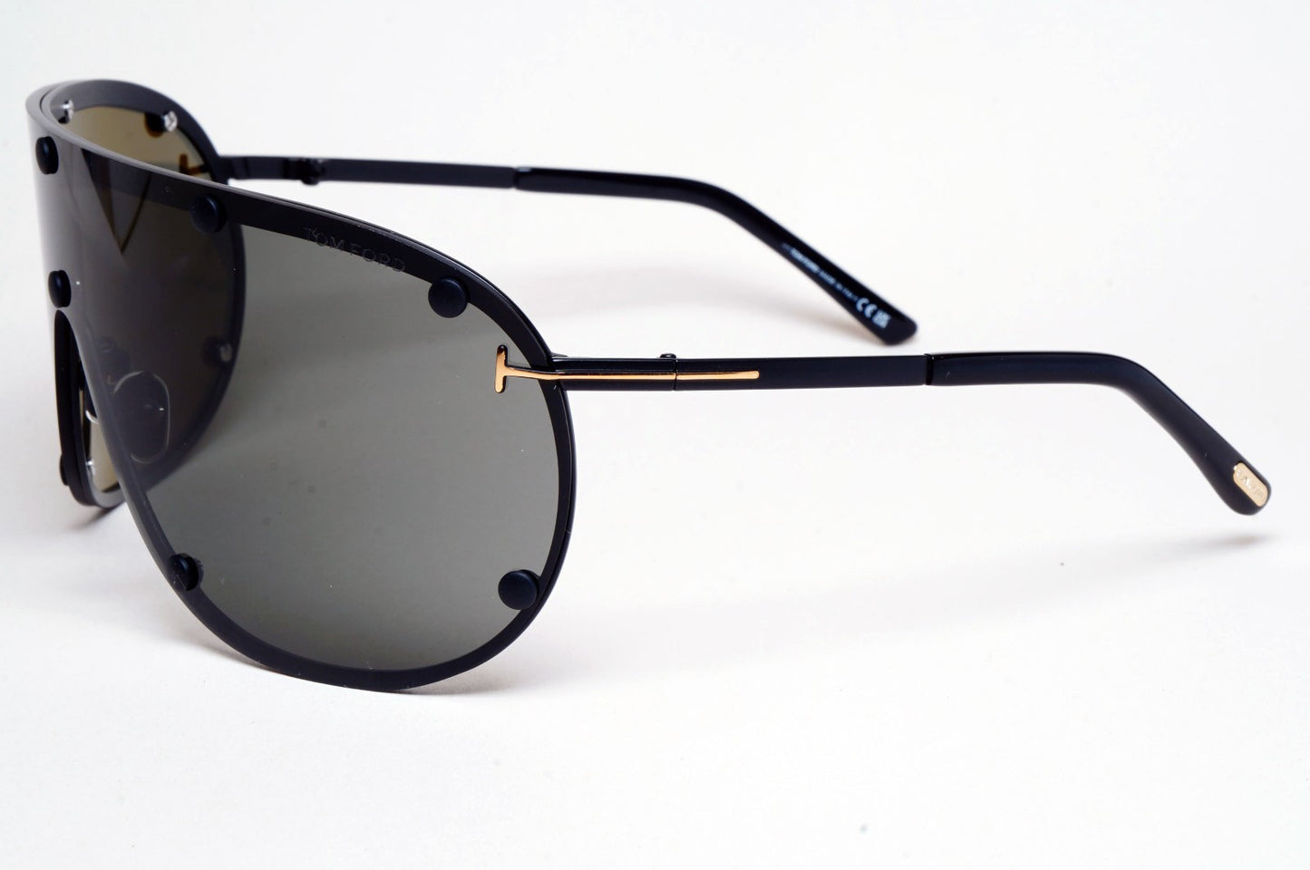 Tom Ford Sunglasses Kyler Black Grey Gold Shield Visor FT1043 TF 1043 02A [b]