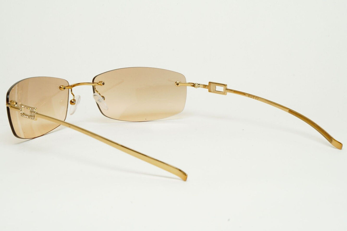 Gucci Sunglasses 1997 Vintage Gold Rimless GG 1784/STRASS 577AK 60mm 100225