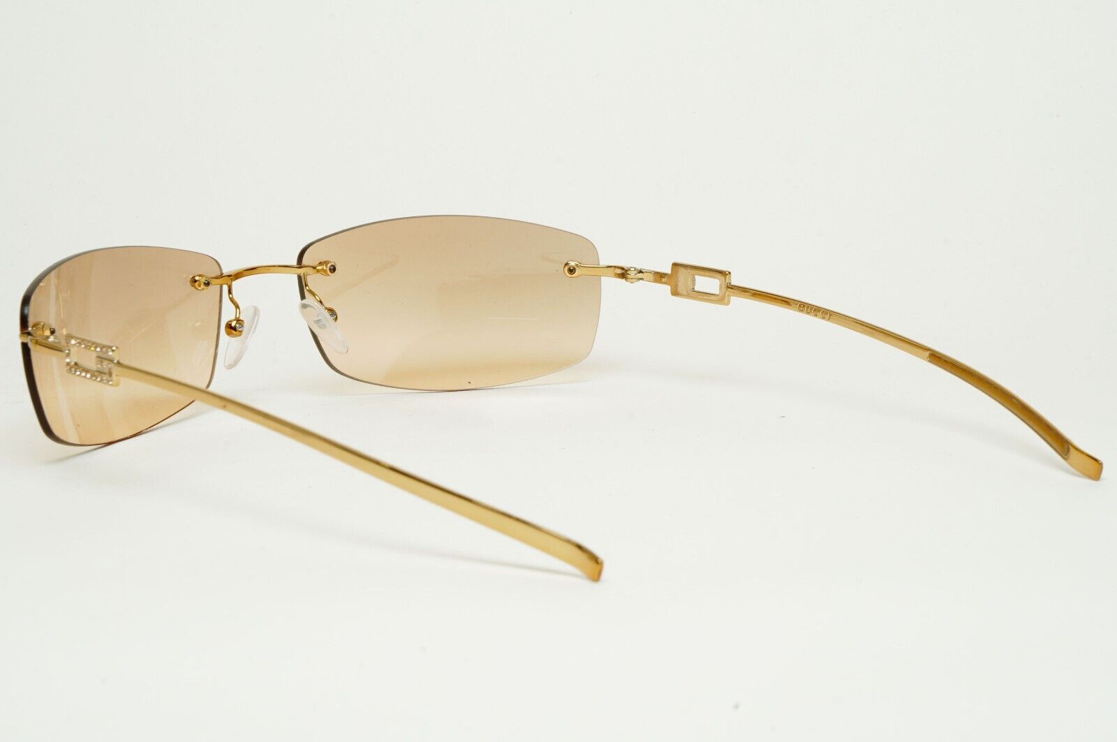 Gucci Sunglasses 1997 Vintage Gold Rimless GG 1784/STRASS 577AK 60mm 100225