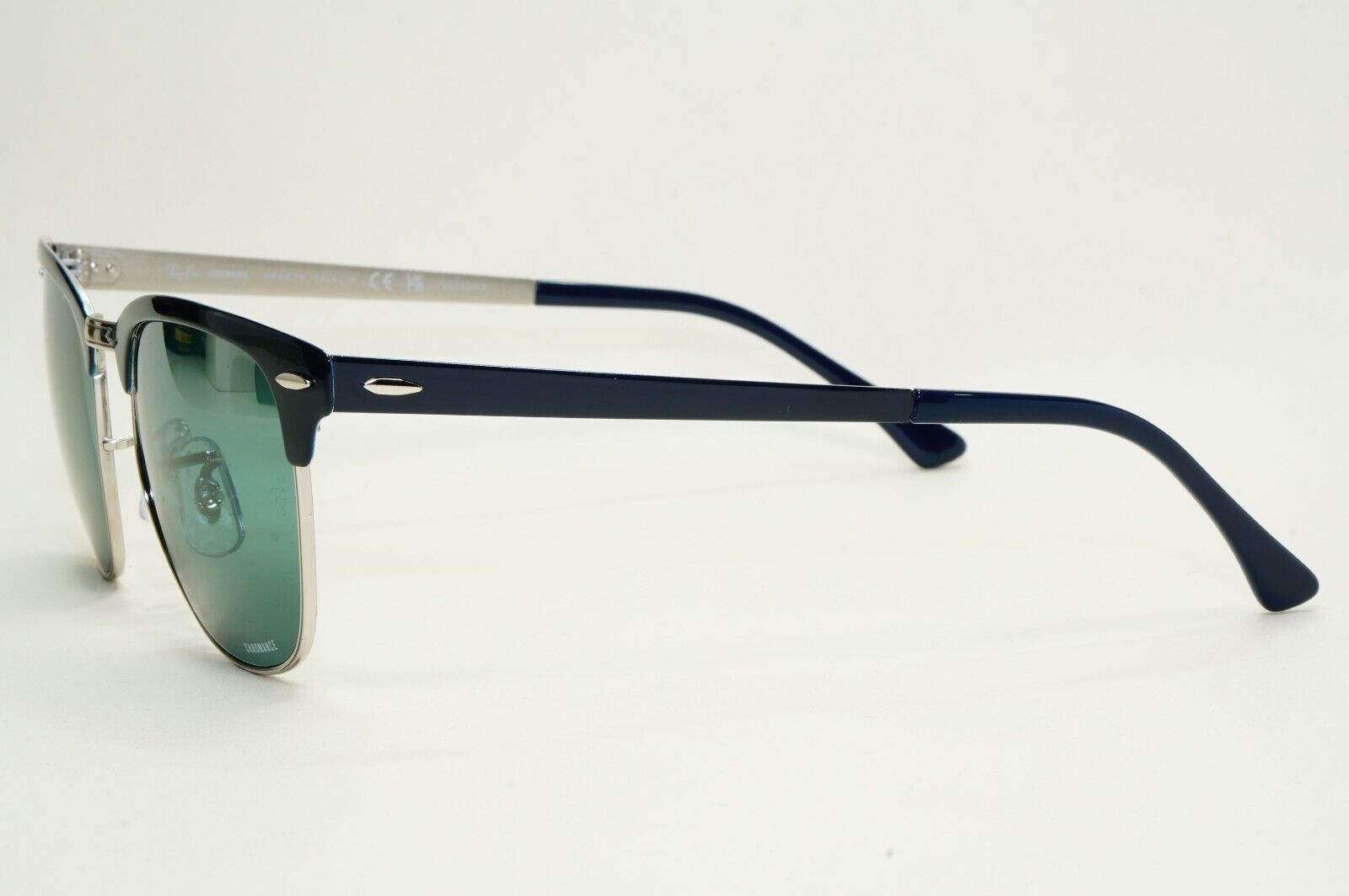 Ray-Ban Sunglasses Clubmaster Metal Polarised Chromance Blue RB 3716 9254/G6