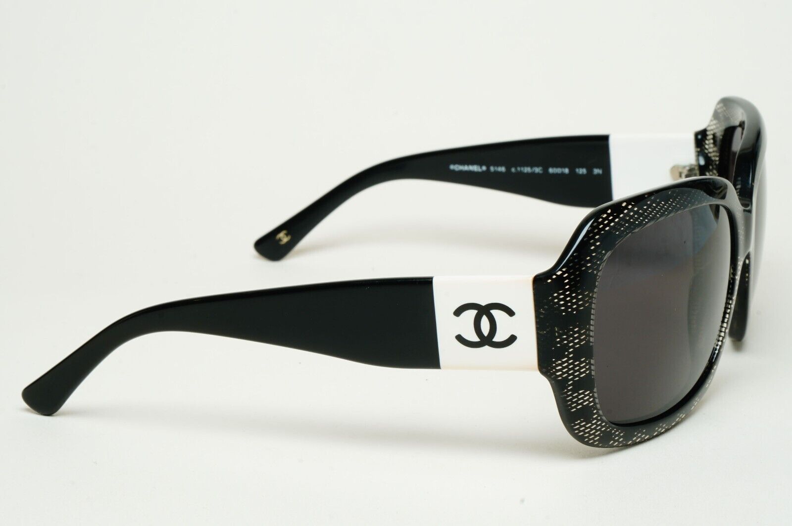 Chanel Sunglasses 2010 Vintage Black Lace Square White CC 5146 c.1125/3C 120125