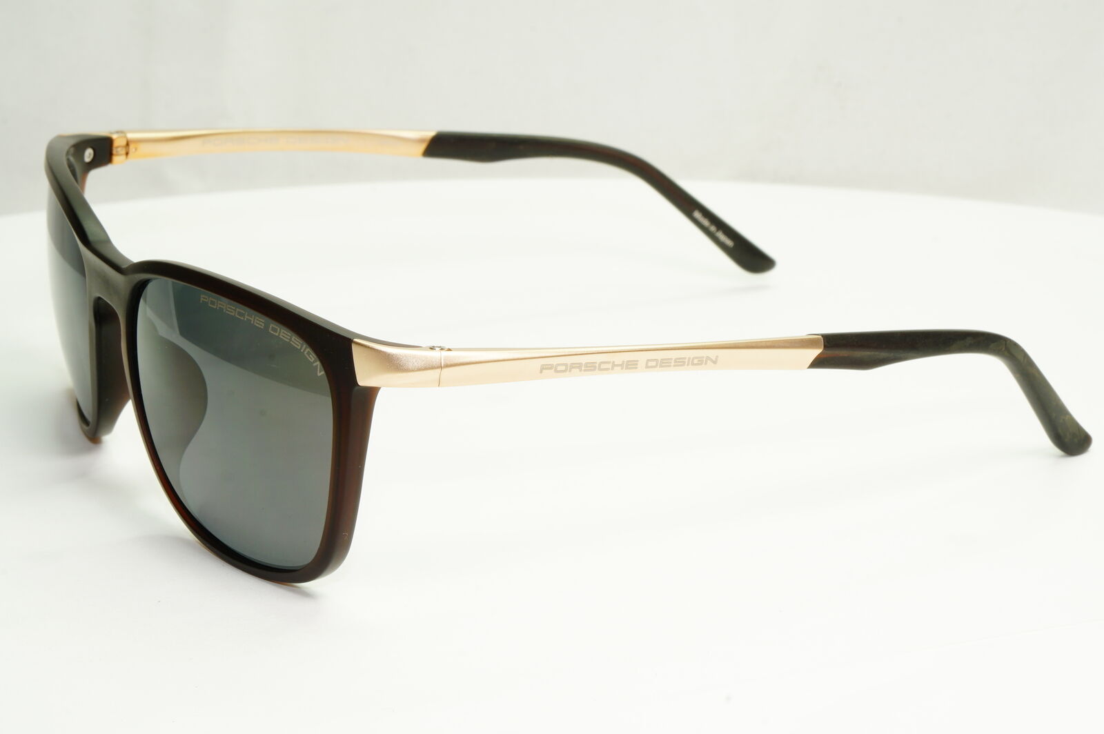 Porsche Design Titanium Polarised Sunglasses Japan Gold Grey Brown P8673 B