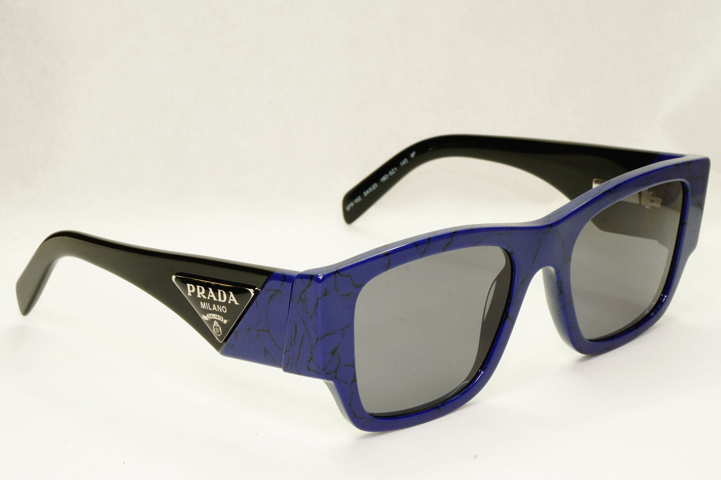 Prada Triangle Sunglasses Black Blue Polarized PR10ZS SPR 10Z 18D-5Z1