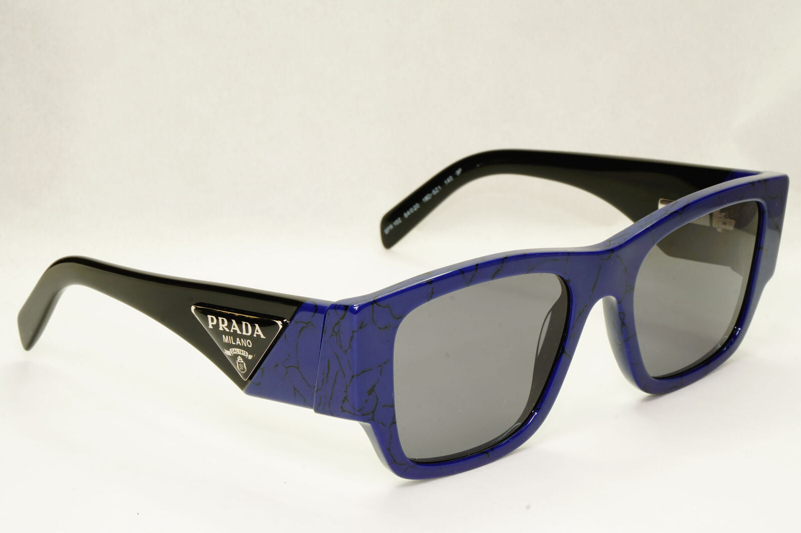 Prada Triangle Sunglasses Black Blue Polarized PR10ZS SPR 10Z 18D-5Z1