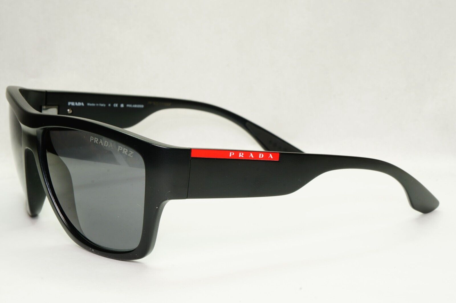 Prada Sunglasses Black Polarized Square Wrap Matte PS08VS SPS 08V 1BO-02G 59mm