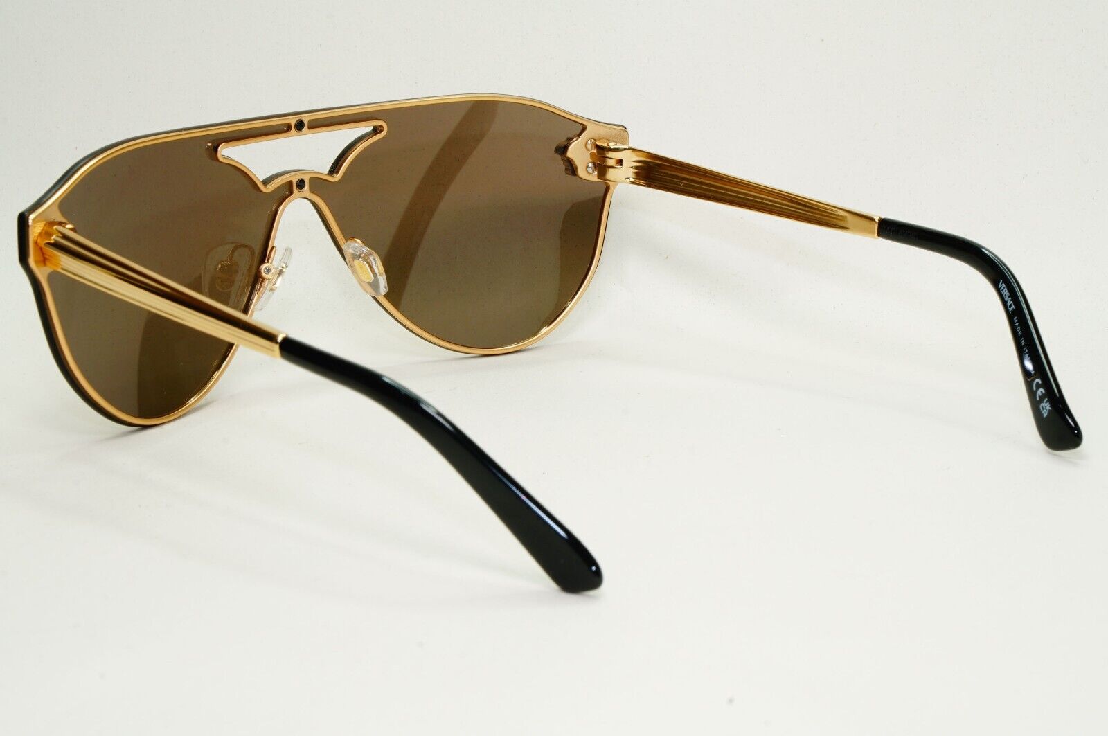 Versace Sunglasses Gold Medusa Brown Mirror Bronze Visor MOD VE 2161 1002/F9