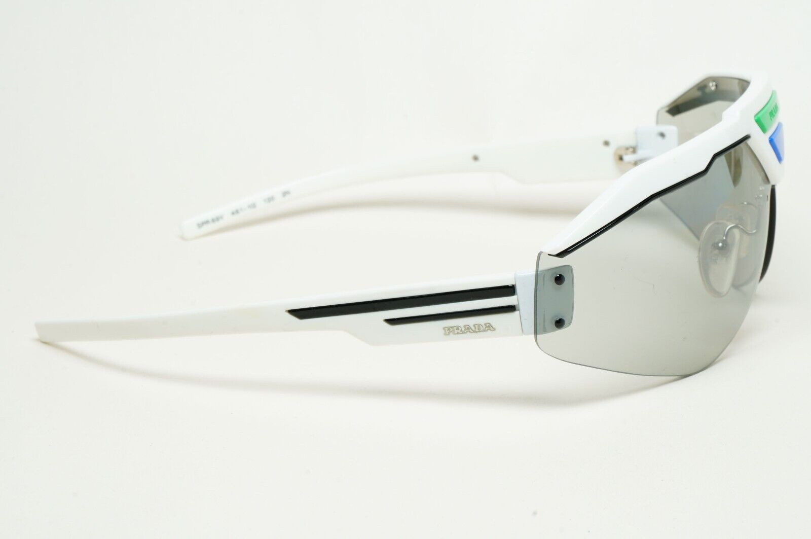 Prada Sunglasses Triangle White Shield Catwalk PR69VS SPR 69V 461-1I2 [b] 231124