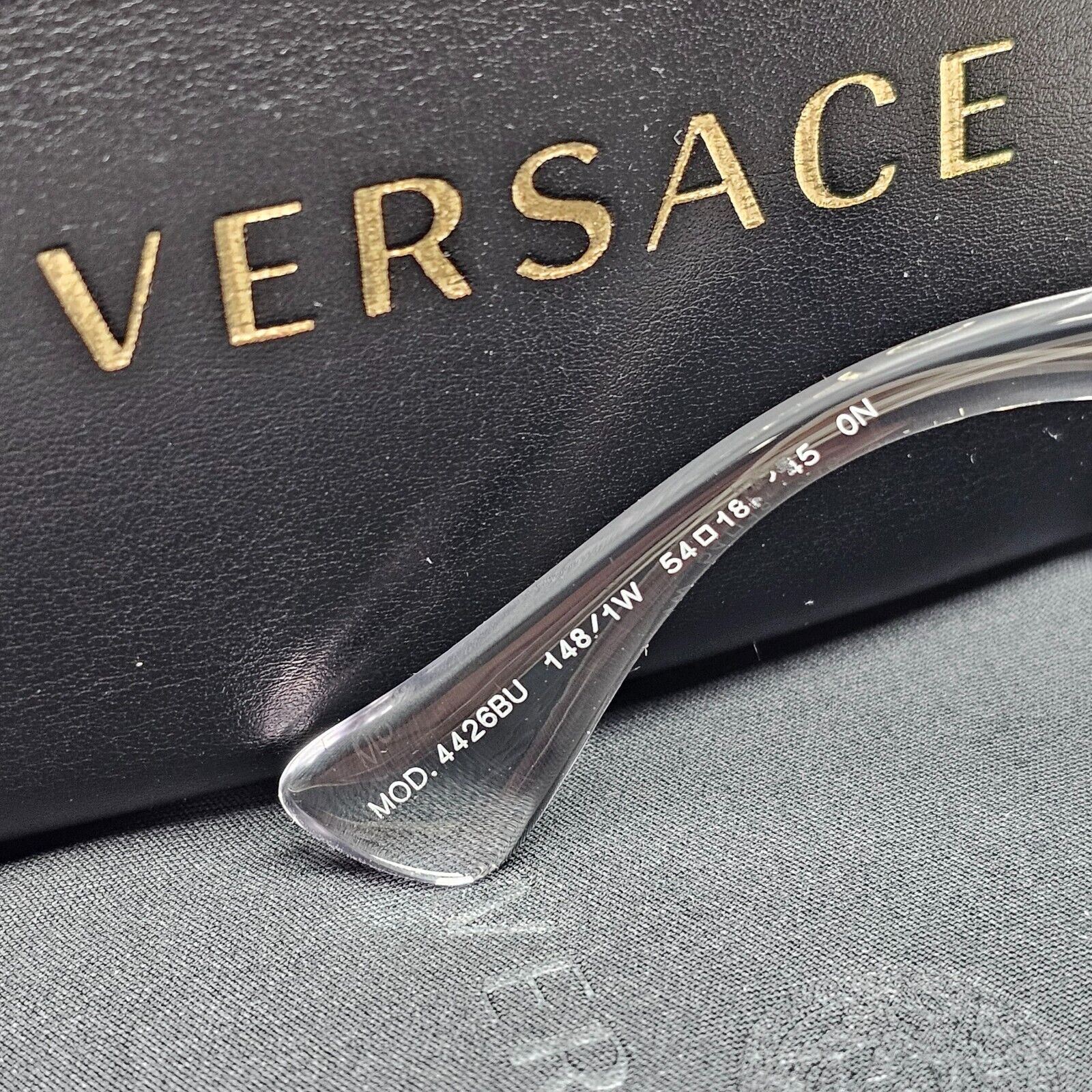 Versace Sunglasses Crystal Transparent Black Gold Medusa MOD VE 4426BU 148/1W