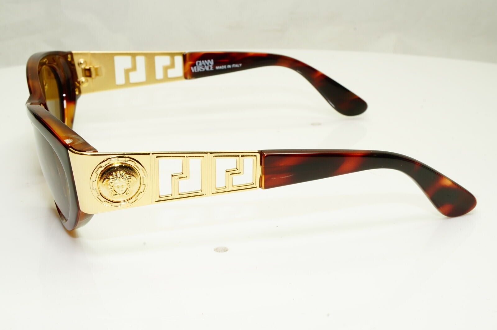 Gianni Versace Sunglasses 1996 Vintage Brown Gold Medusa Brown MOD 492 COL 900