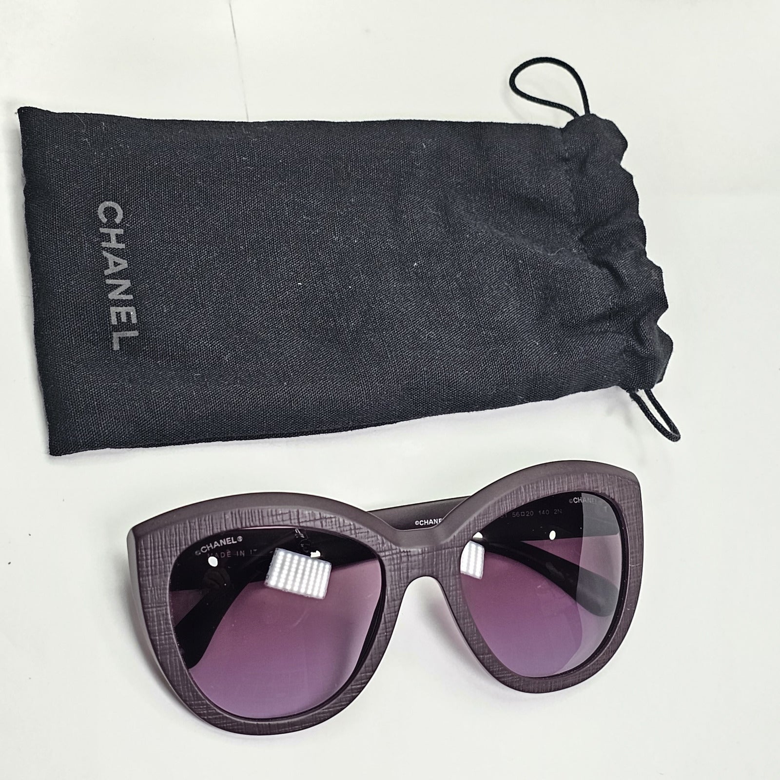 Chanel Sunglasses Dark Burgundy Maroon Tweed Pattern 5332 c.1461/S1 120124