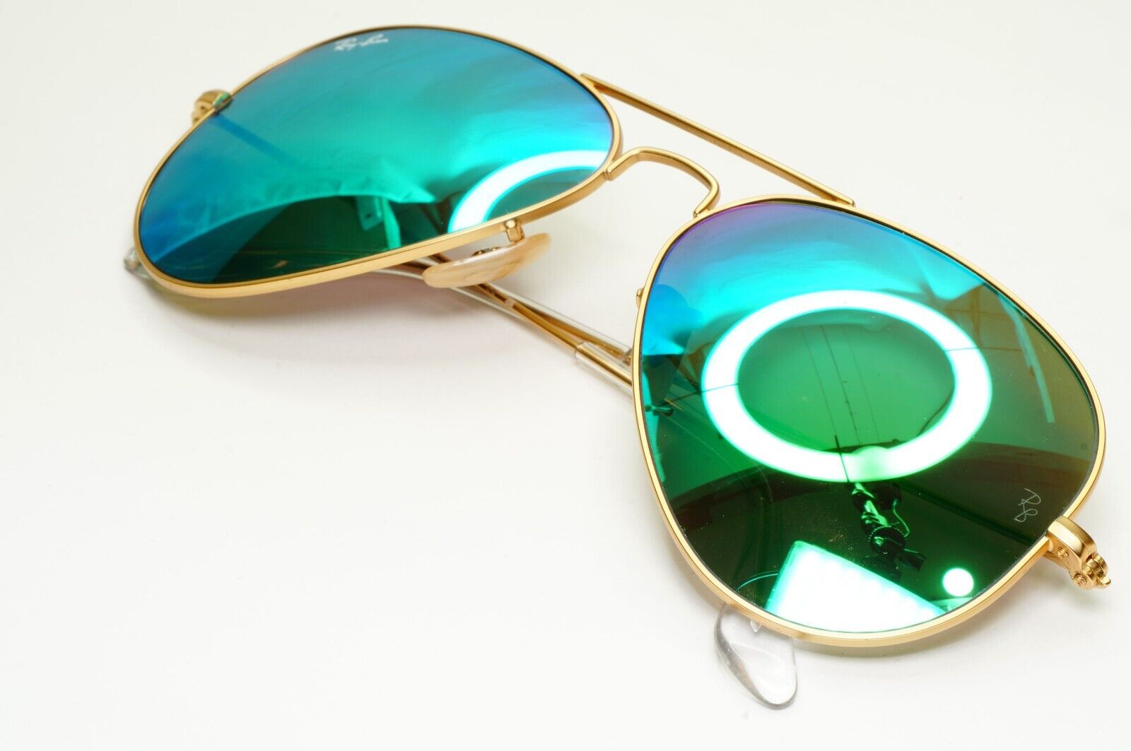 Ray-Ban Sunglasses Aviator Green Mirror Matte Gold Flash RB 3025 112/19 58mm