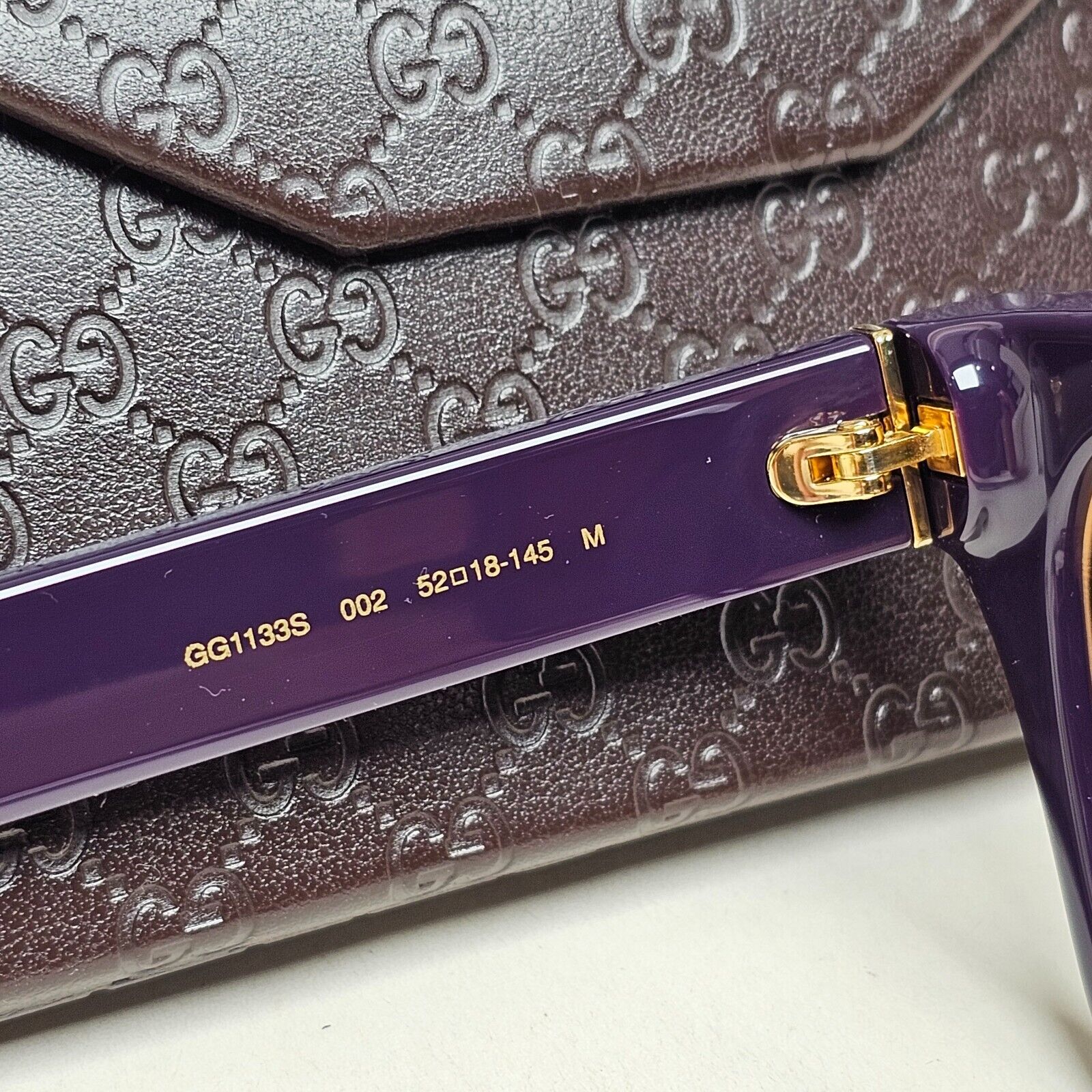 Gucci Sunglasses 2022 Dark Purple Brown Square GG1133S 002 52mm 280125