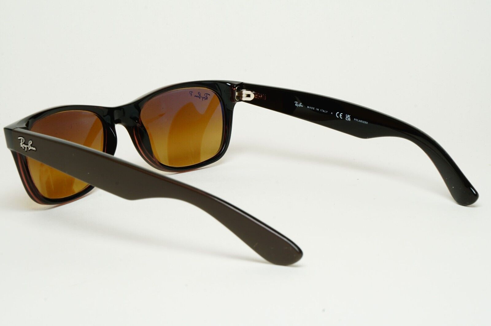 Ray-Ban Sunglasses Polarised New Wayfarer Brown Matte RB 2132 6608/M2 52mm