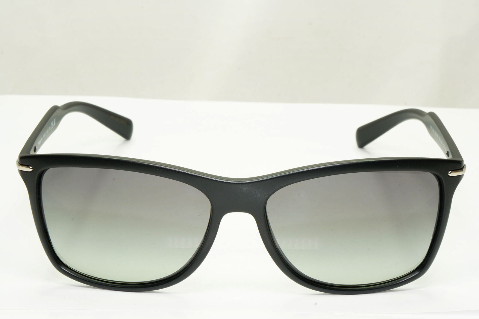 Prada Sunglasses Black Gradient Smoke Square Silver PR10OS SPR 10O 1BO-3M1