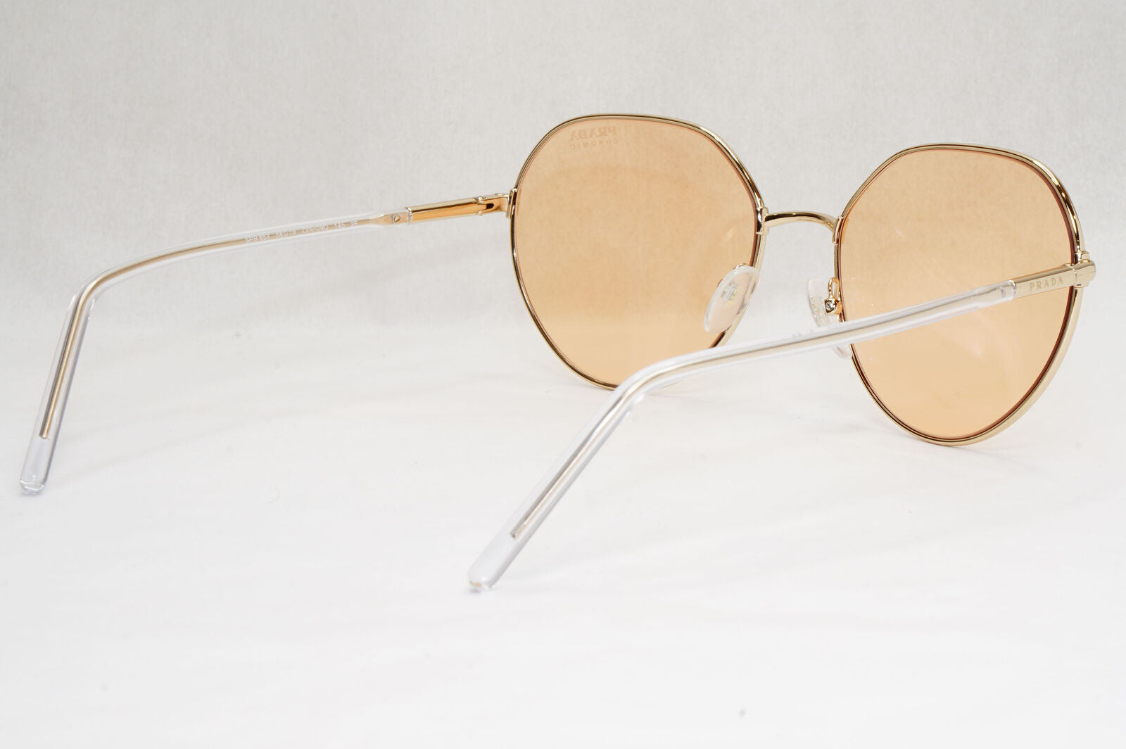 Prada Sunglasses Photochromic Gold Orange Round PR65XS SPR 65X ZVN-09D 58mm
