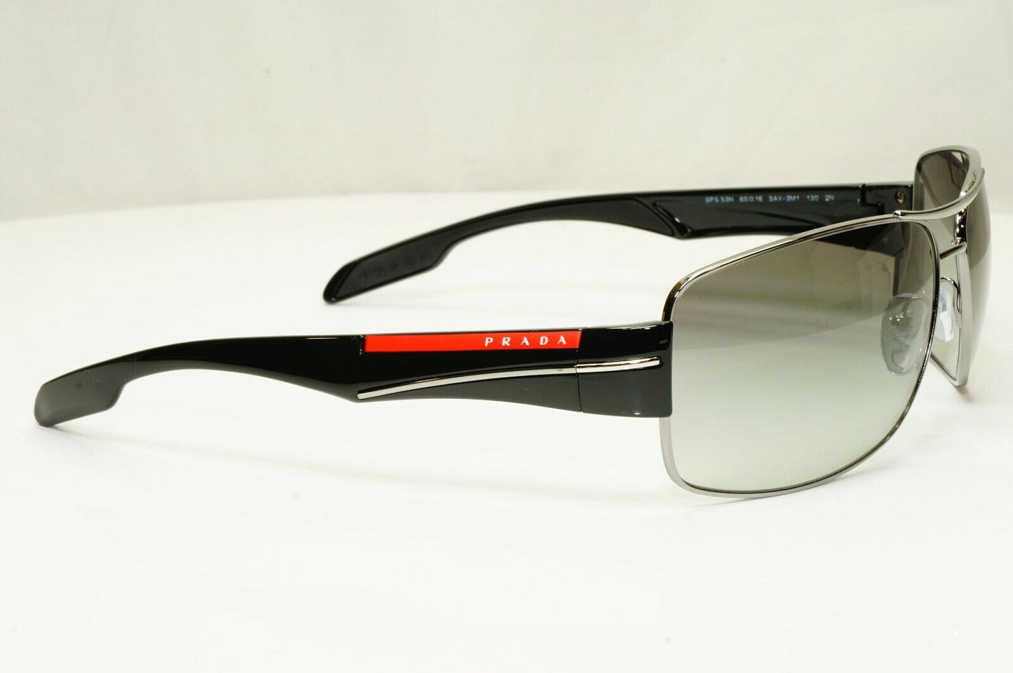 Prada Sunglasses Mens Black Grey Gradient Fade Square PS53NS SPS 53N 5AV-3M1