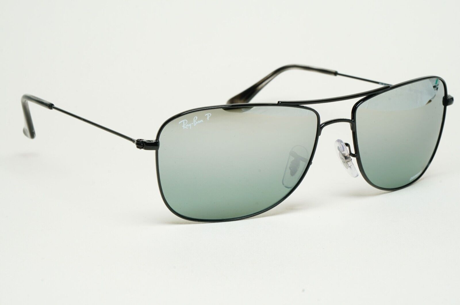 Ray-Ban Sunglasses Polarized Black Silver Chromance Mirror RB 3543 002/5L 59mm