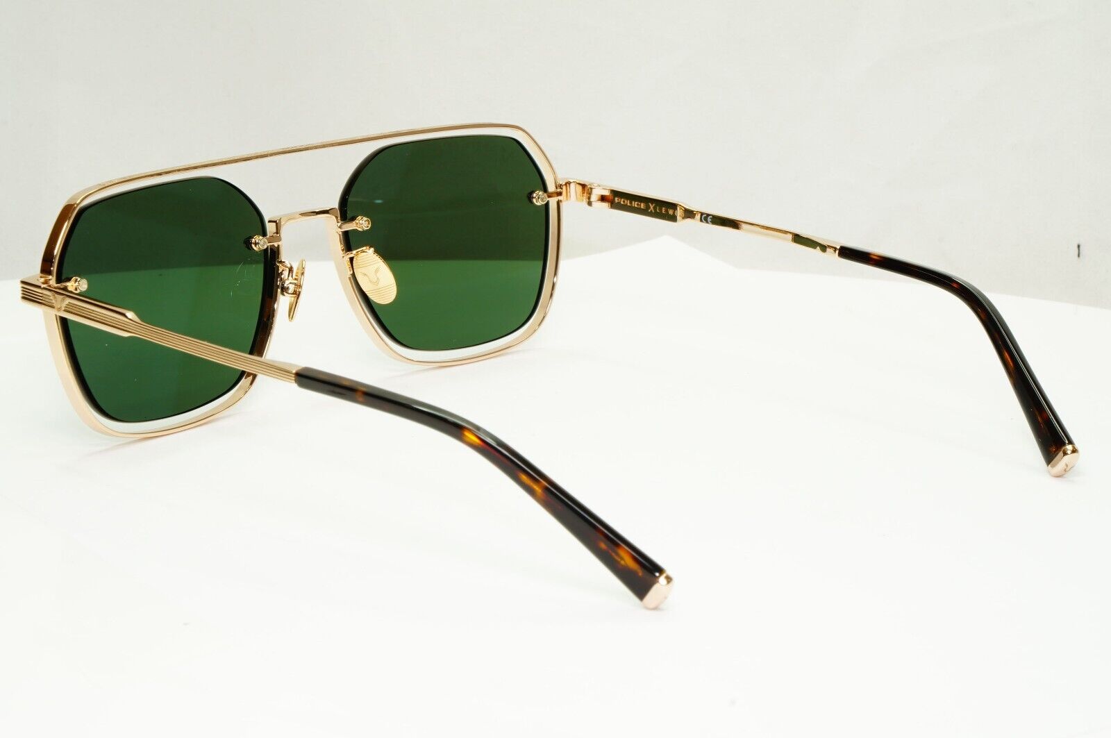 Police Lewis Hamilton F1 Sunglasses Gold Green Square Pilot SPL E18 COL 0300