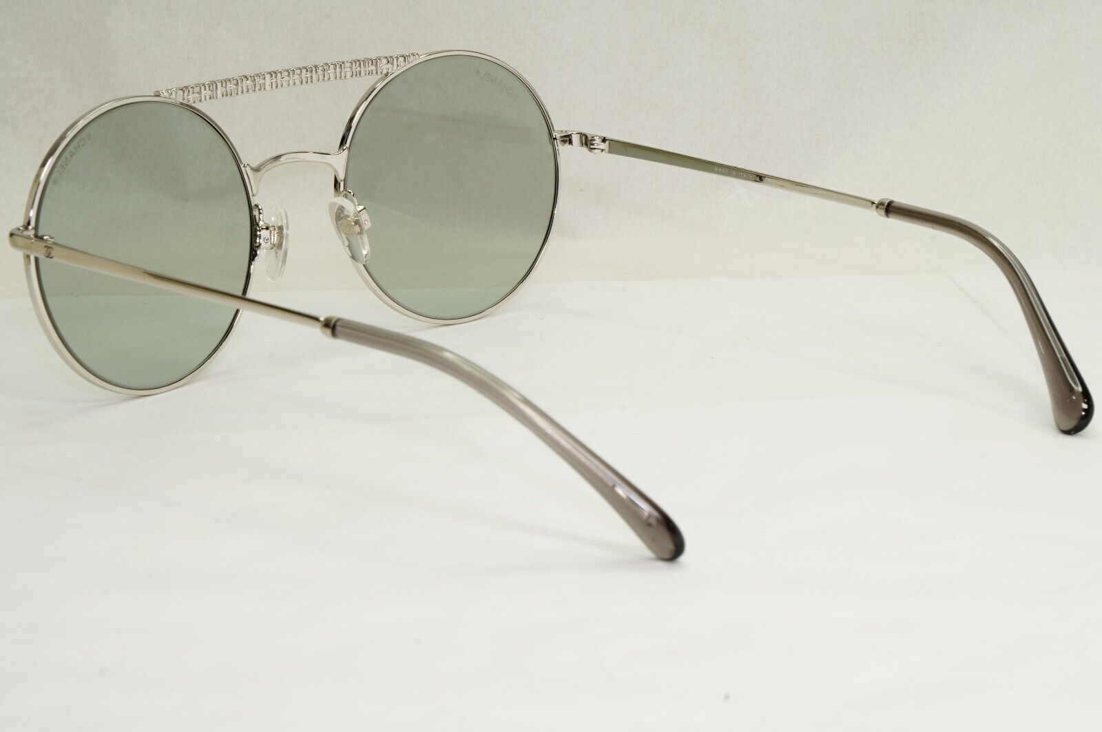 Chanel Sunglasses Silver Metal Grey Round Pilot 4232 c.124/87 200324