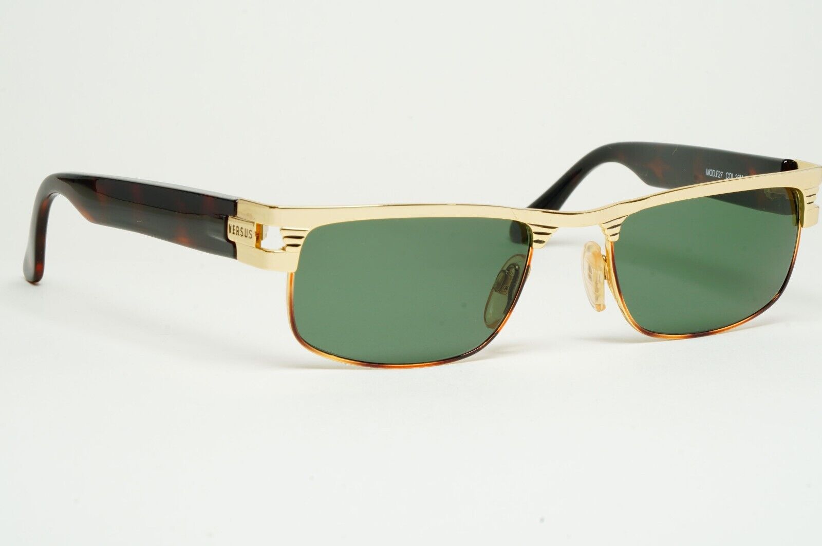 Versus Sunglasses 1996 by Gianni Versace Vintage Gold Green MOD F27 COL 36M