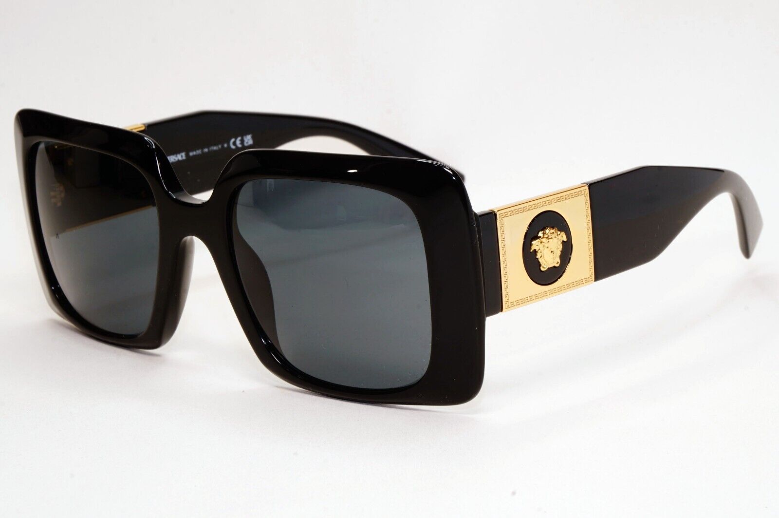 Versace Sunglasses Black Square Oversized Gold Medusa MOD VE 4405 GB1/87 54mm