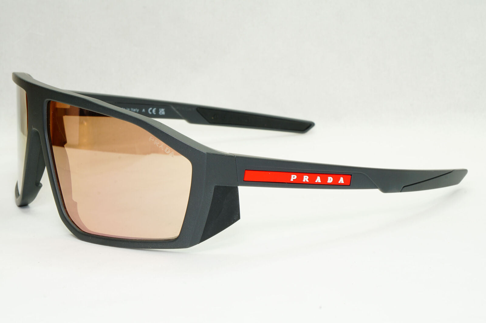 Prada Sunglasses Rose Gold Mirror Grey Rubber Wrap PS08WS SPS 08W 11C-07R