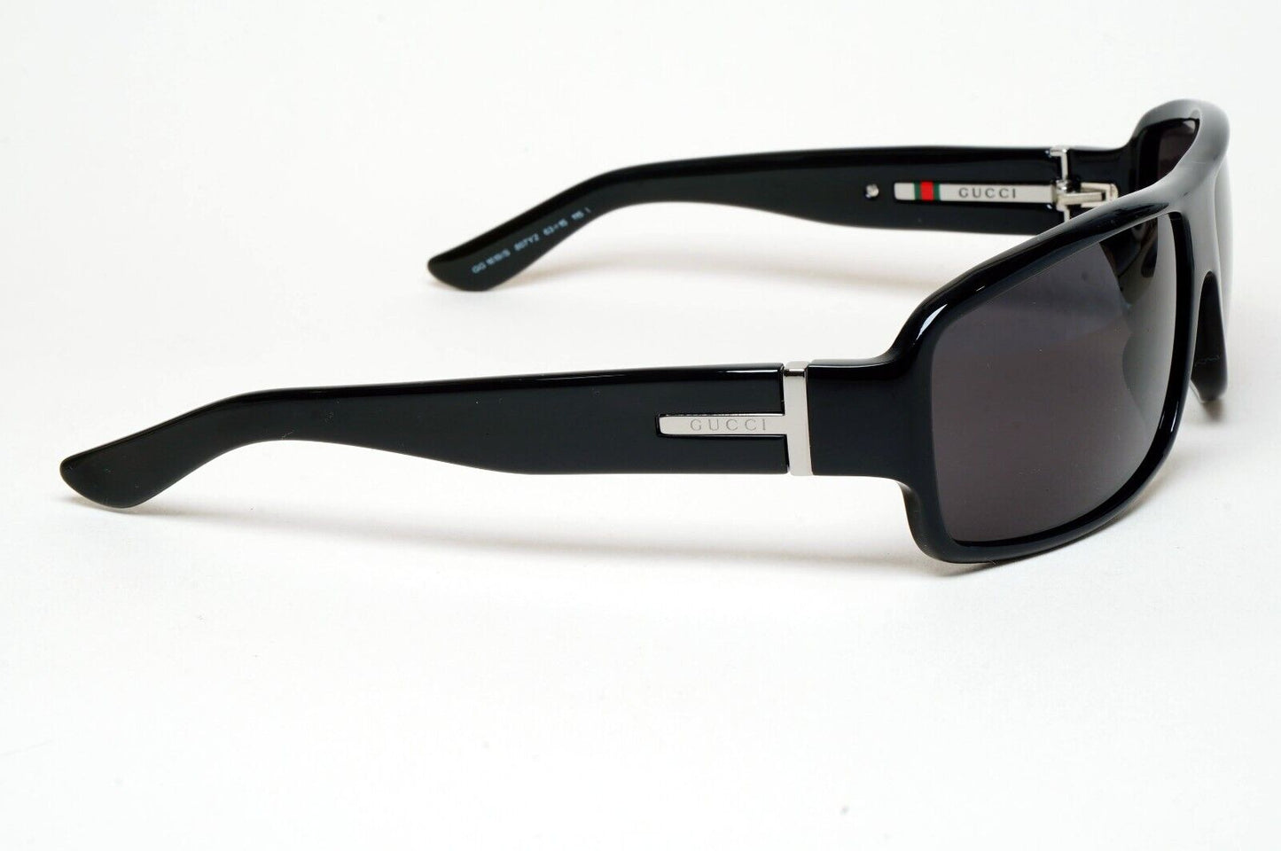 Gucci Sunglasses 1999 Vintage Black Rectangle Wrap GG 1619/S 807Y2 290125