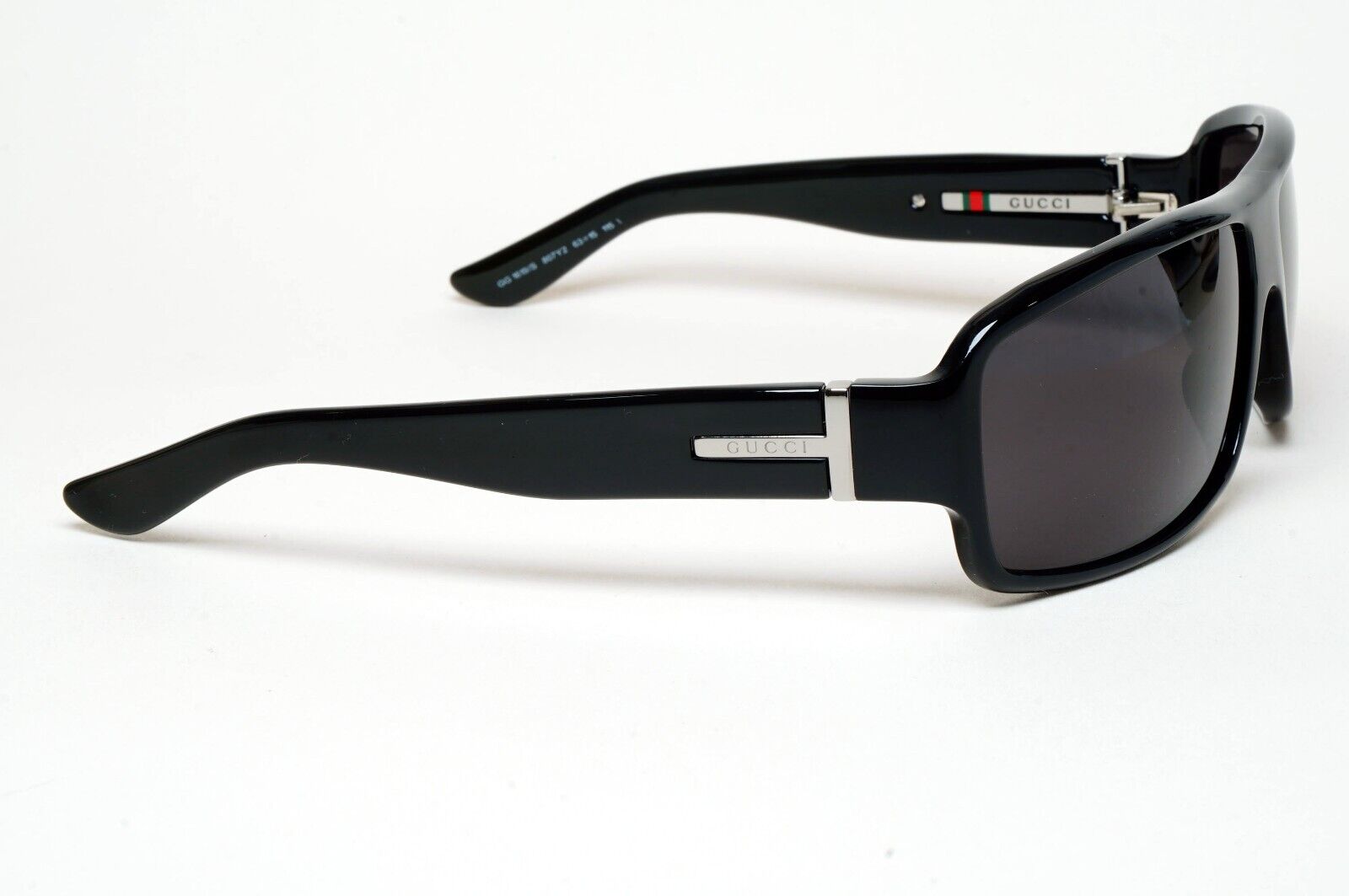 Gucci Sunglasses 1999 Vintage Black Rectangle Wrap GG 1619/S 807Y2 290125