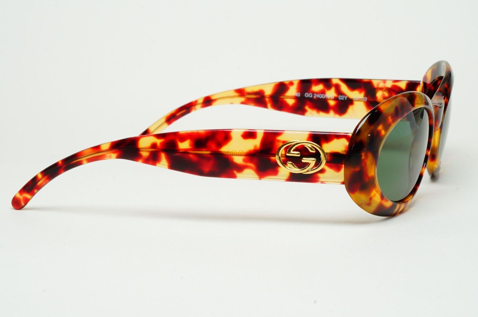 Gucci Sunglasses 1996 Vintage Brown Tortoise Oval GG 2400/N/S 54mm 02Y 280125