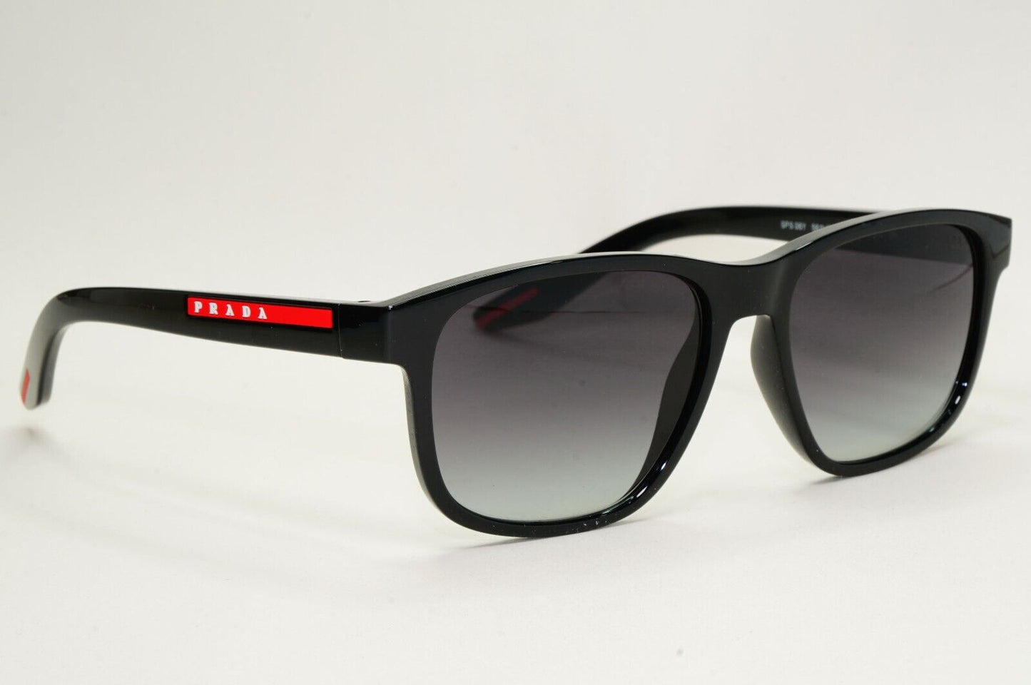 Prada Sunglasses Black Glossy Square Grey Gradient PS06YS SPS 06Y 1AB-09U 56mm