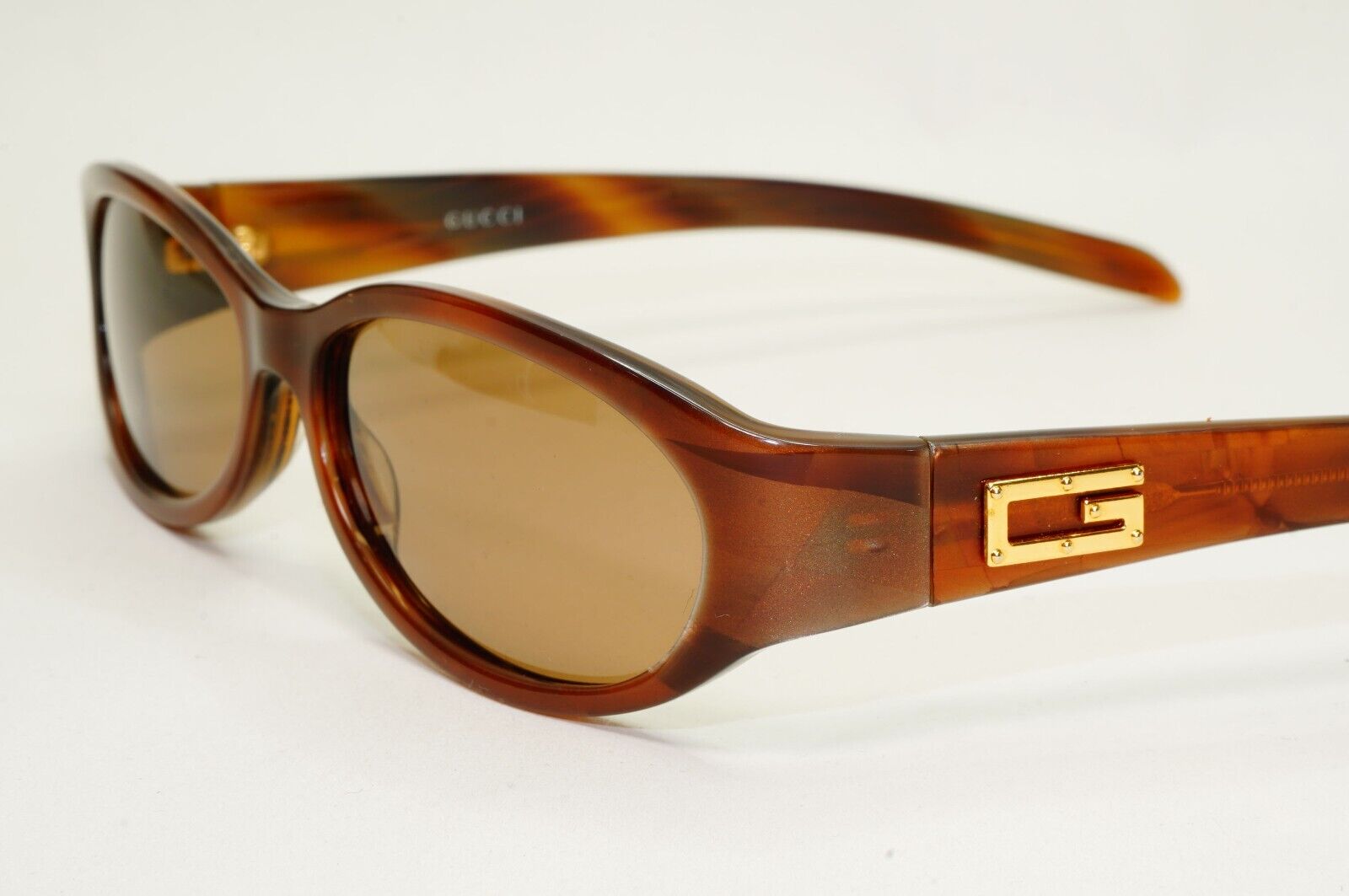 Gucci Sunglasses 1997 Vintage Brown Gold Small Rectangle GG 2522/S 5T7 230924
