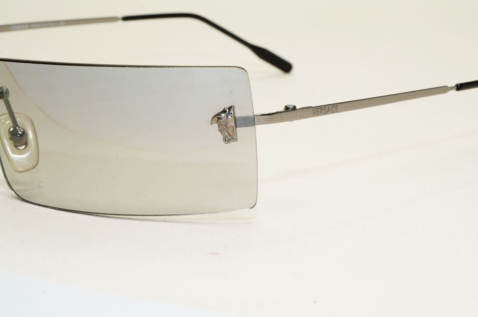 Versace Sunglasses 2002 Vintage Rimless Gunmetal Grey MOD N35 89M/264 270924