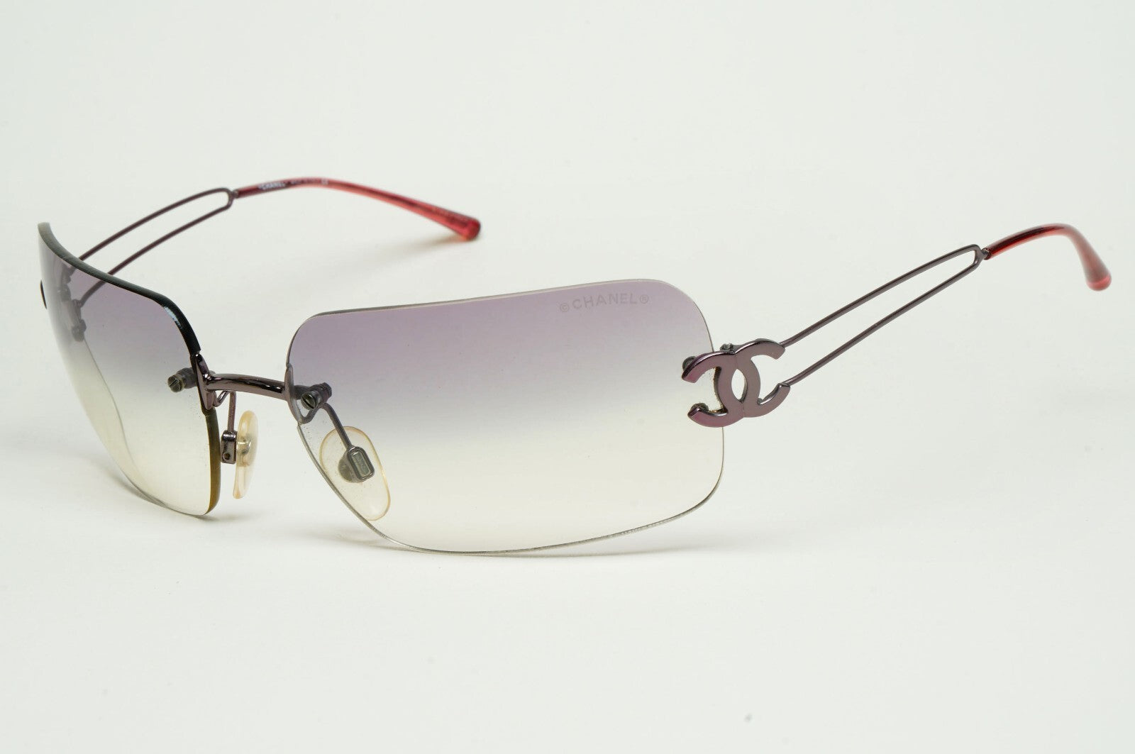 Chanel Sunglasses 2002 Vintage Grey Pale Violet Rimless 4068 c.228/8H 200225