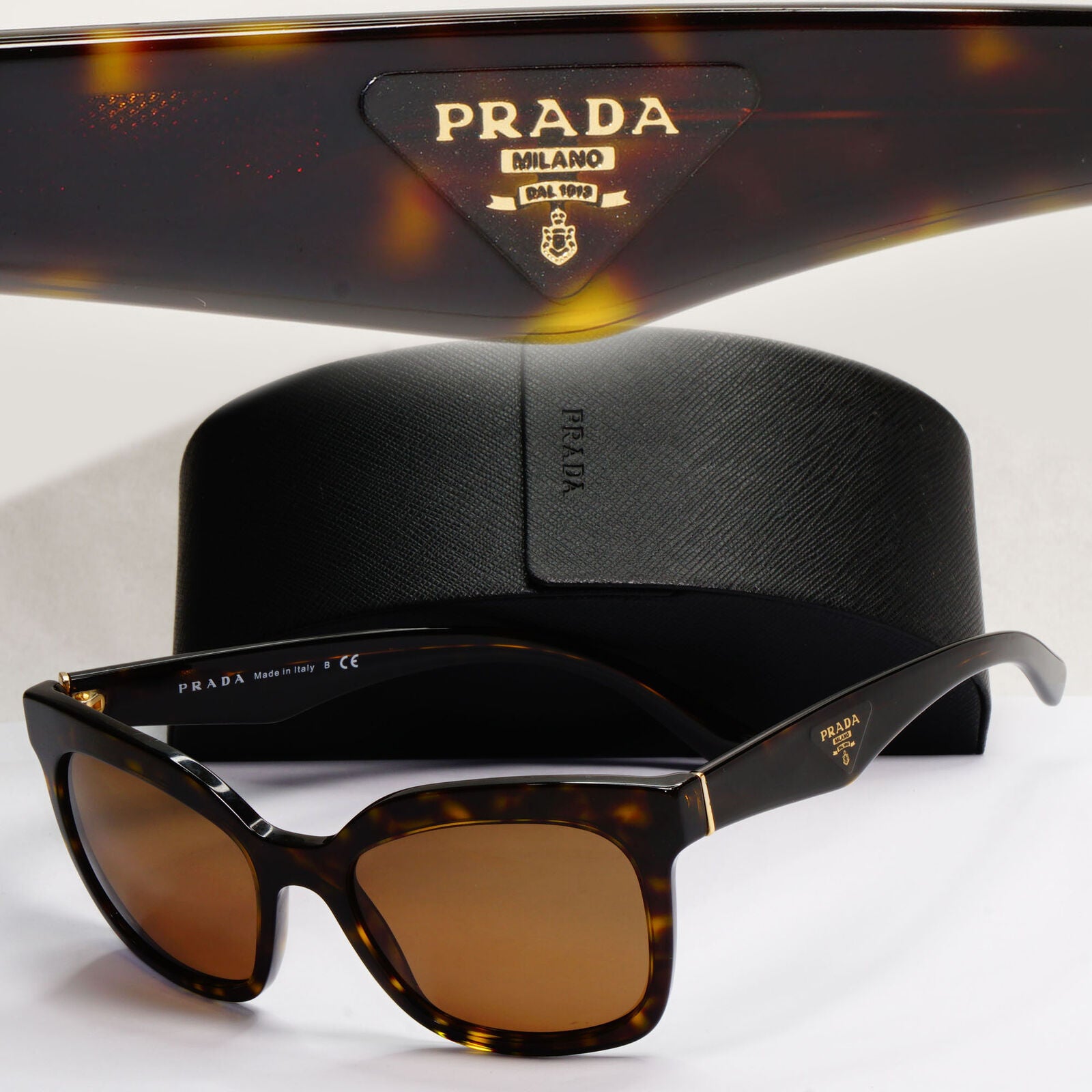 Prada Sunglasses 2015 Vintage Triangle Logo Square PR24QS SPR 24Q 2AU-3D0 130224
