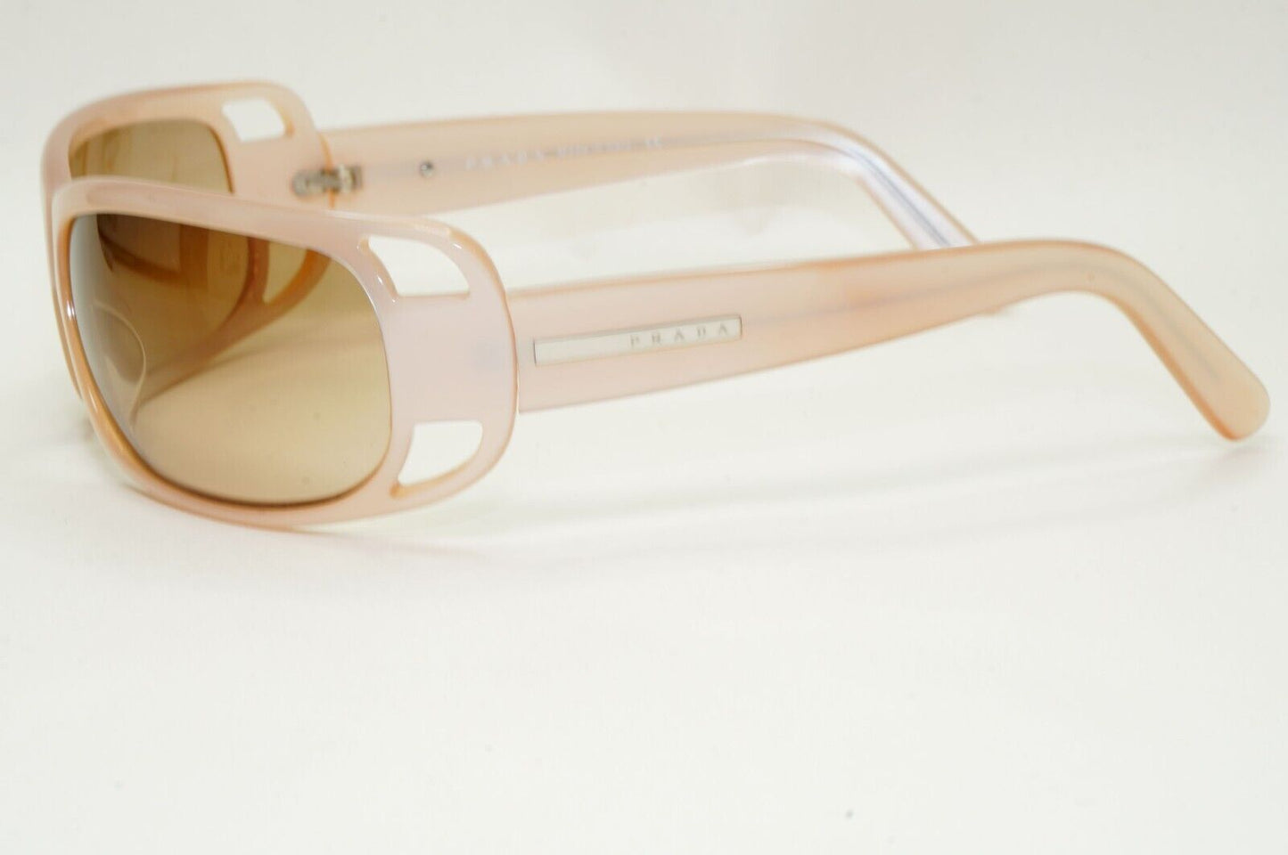 Prada Sunglasses 2005 Vintage Beige Brown Wrap PR02FS SPR 02F 3BQ-6S1 311024