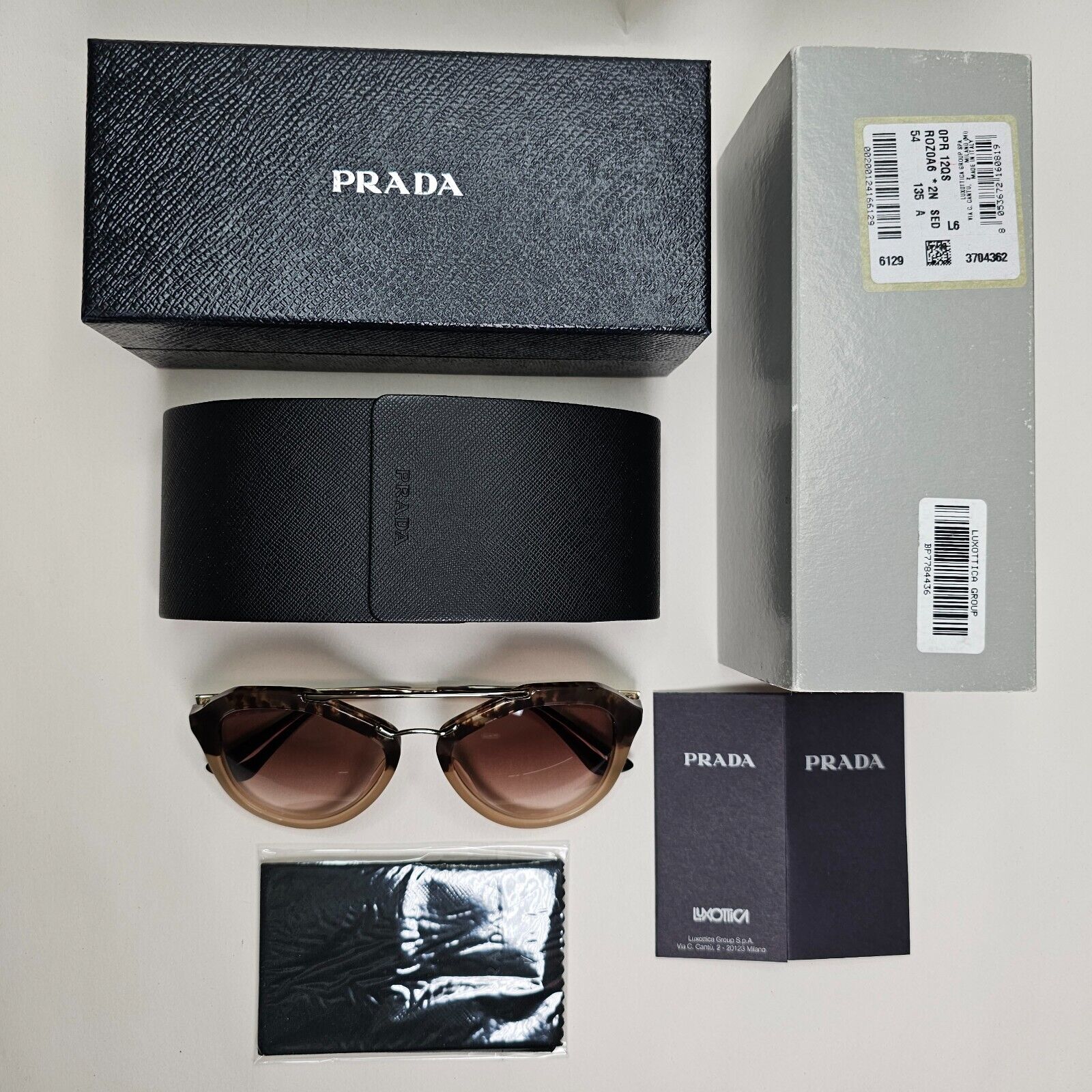Prada Sunglasses 2014 Cinema Brown Gradient Gold Square PR12QS SPR 12Q ROZ-0A6