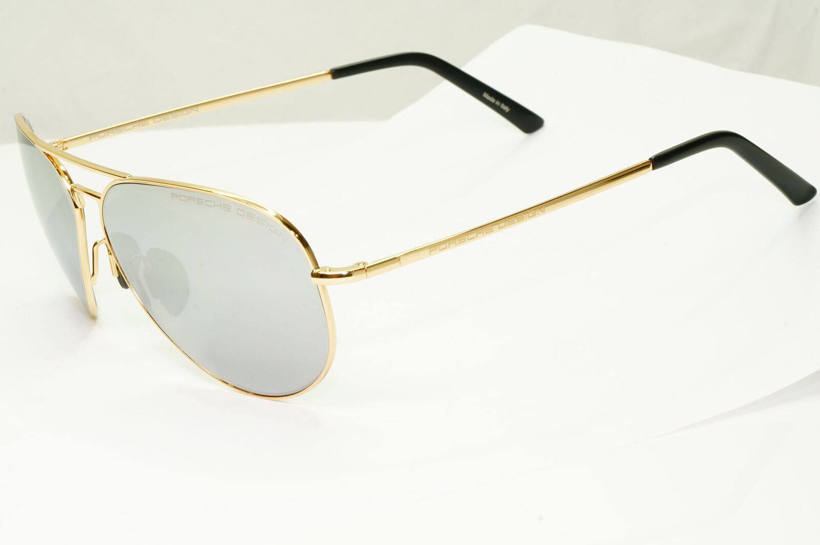 Porsche Design Sunglasses Silver Mirror Shiny Gold Pilot P8508 L 60mm