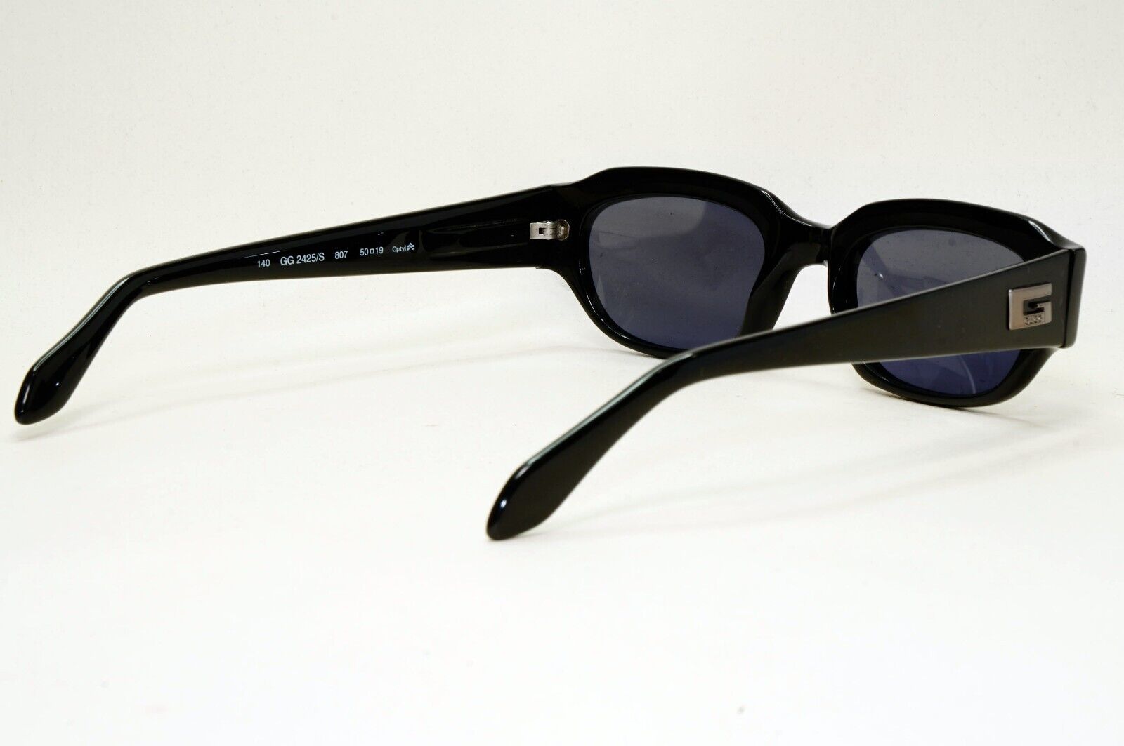 Gucci Sunglasses 1998 Vintage Black Rectangle Grey GG 2425/S 807 50mm 011124