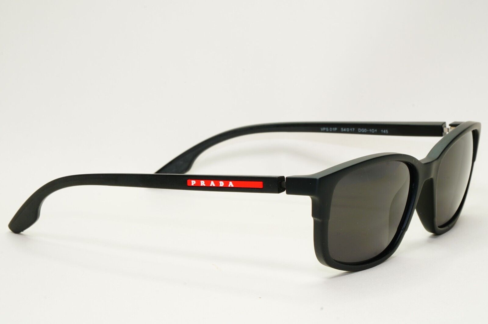 Prada Sunglasses Black Matte Rubber Square PS01PV VPS 01P DG0-1O1 54mm