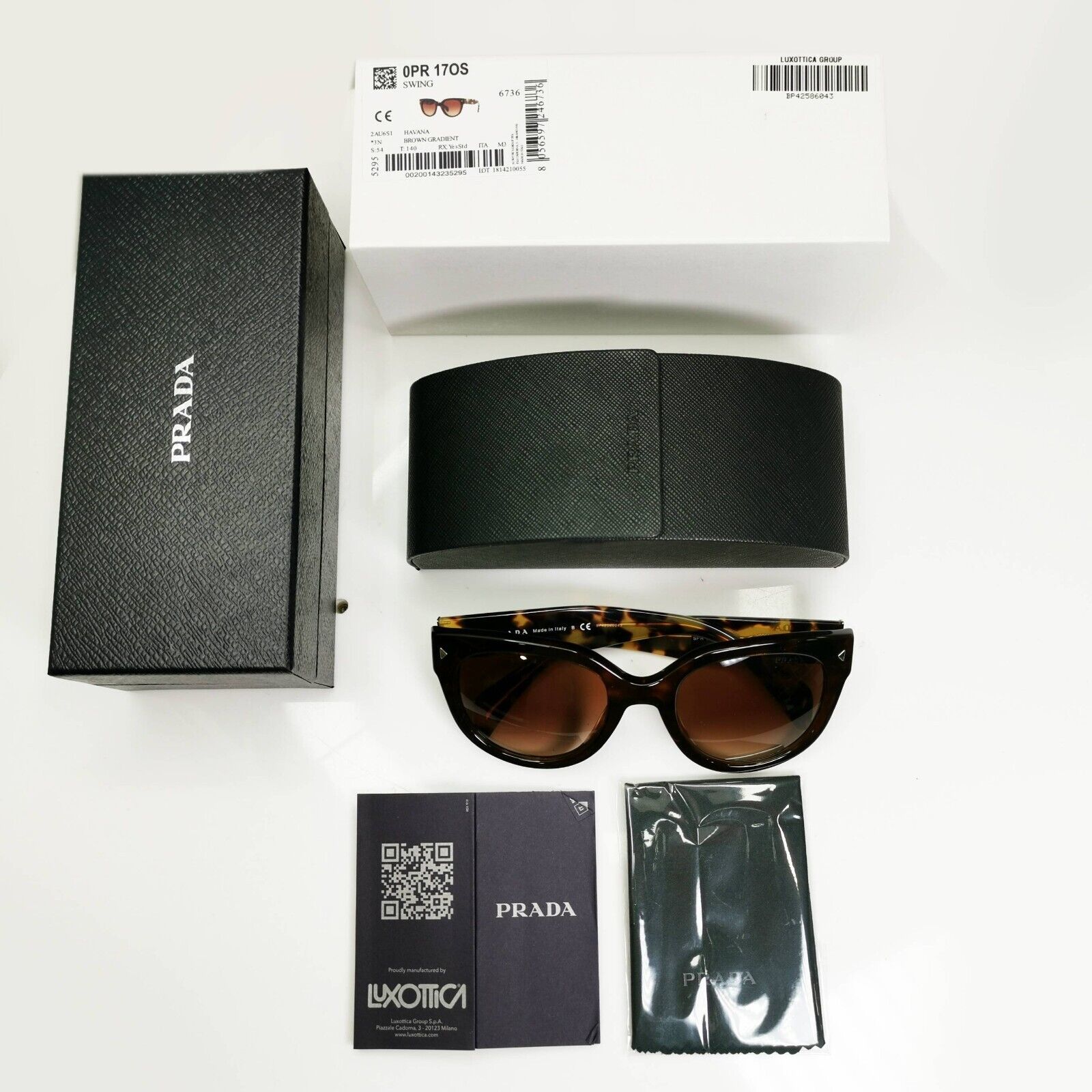 Prada Sunglasses  Brown Tortoise Shell Square Large SPR 17O Swing 2AU-6S1 [A]