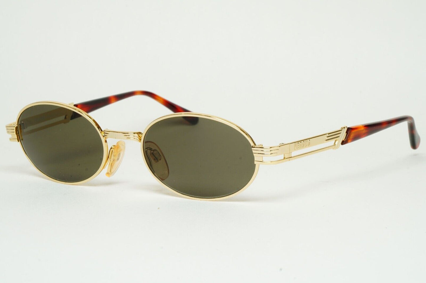 Versus Sunglasses 1996 by Gianni Versace Vintage Gold Oval MOD F22 COL 030