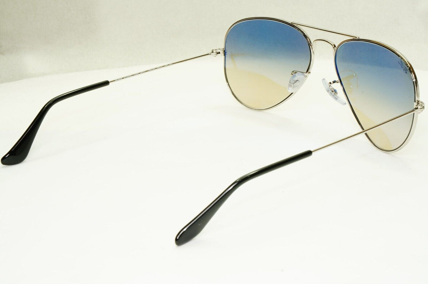 Ray-Ban Sunglasses Silver Gradient Grey Metal Small RB 3025 Aviator 003/32 55mm