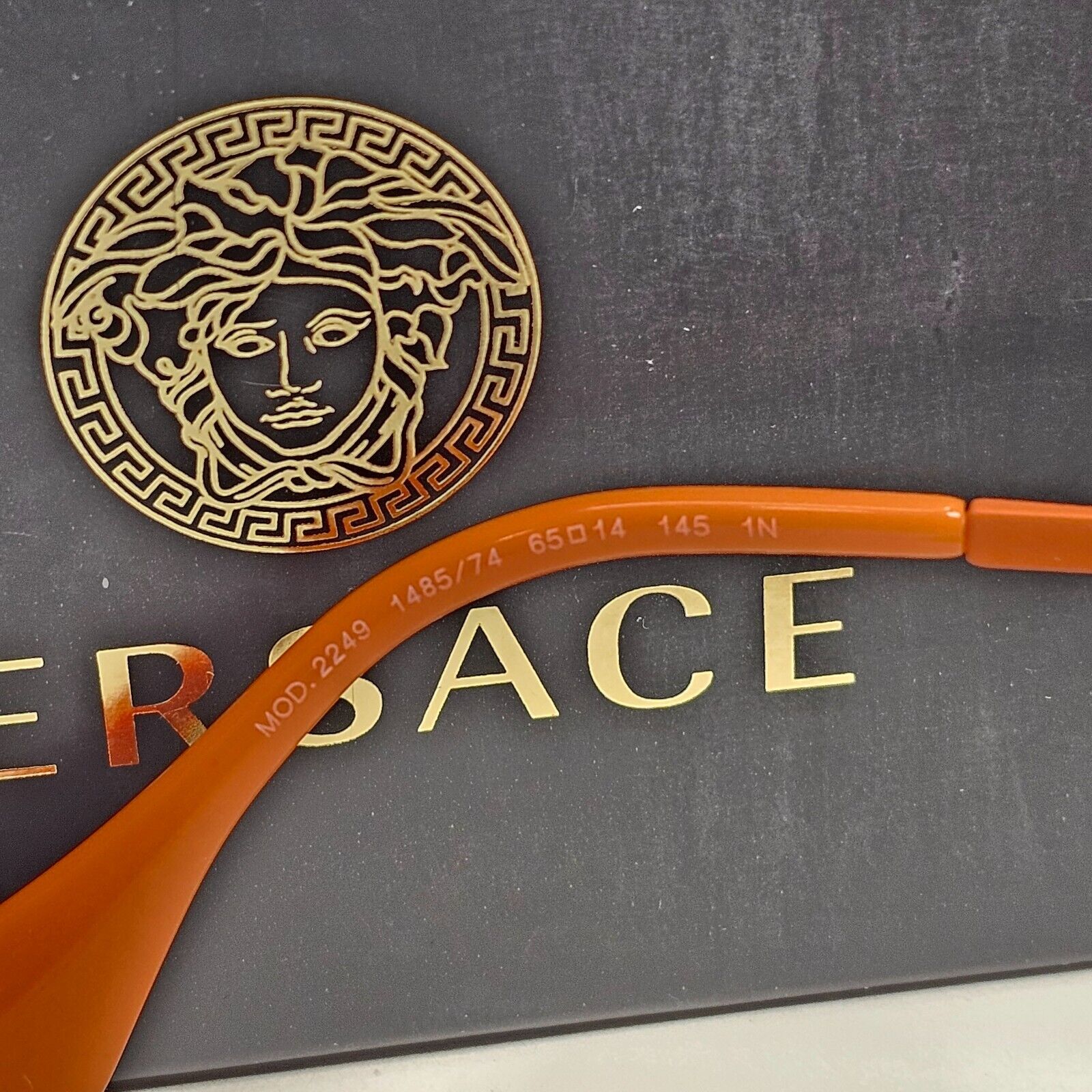 Versace Sunglasses Orange Matte Pilot Oversized Large MOD VE 2249 1485/74 65mm