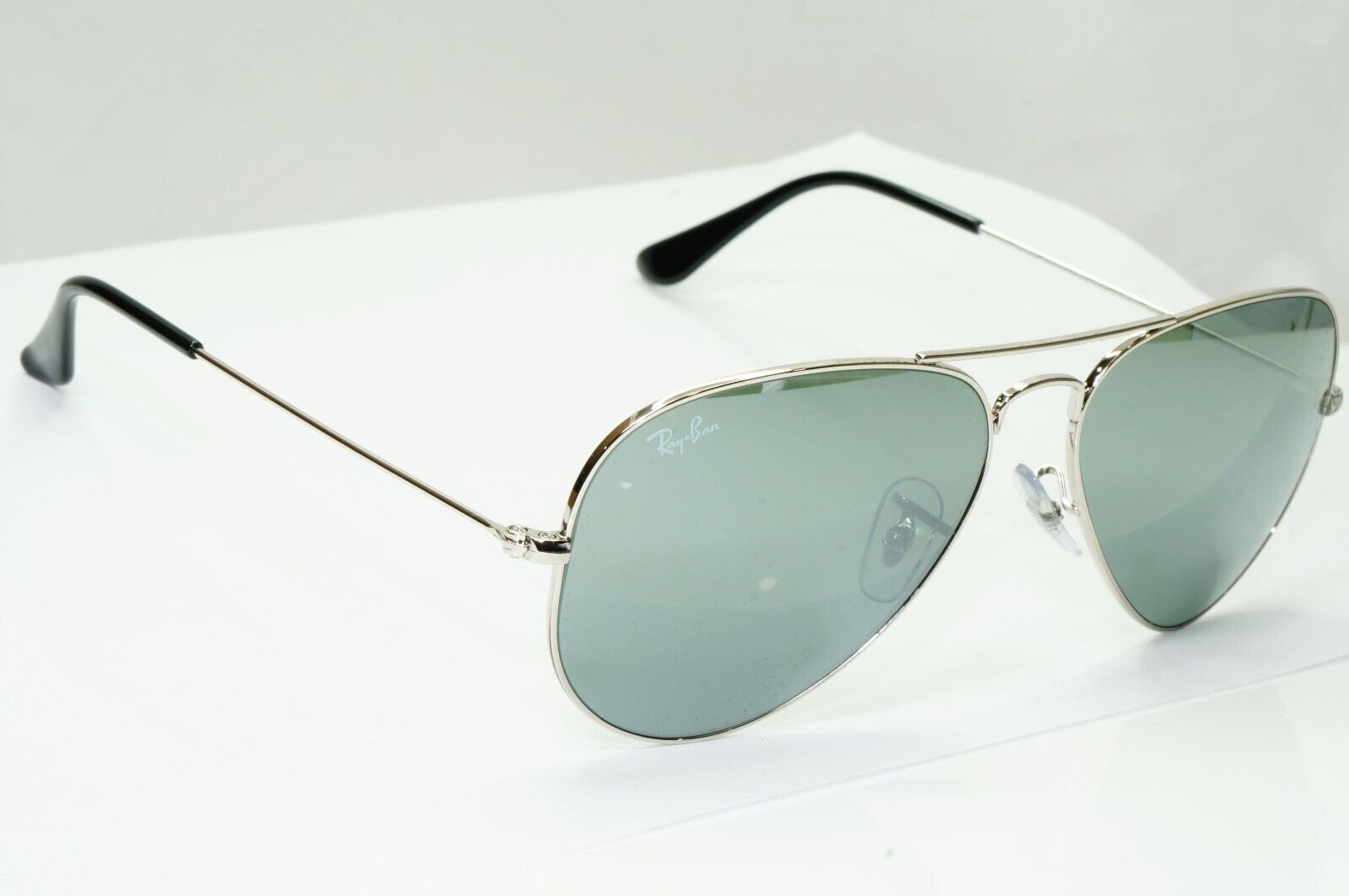 Ray-Ban Sunglasses Aviator Silver Grey Mirror Glass Lens Pilot RB 3025 58mm