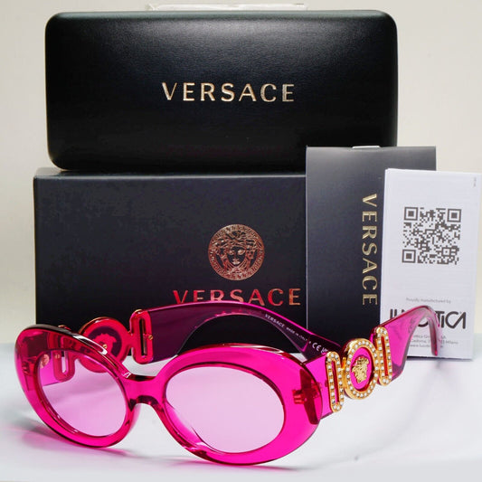 Versace Sunglasses Medusa Fuchsia Transparent Pink Large MOD VE 4426BU 5334/5