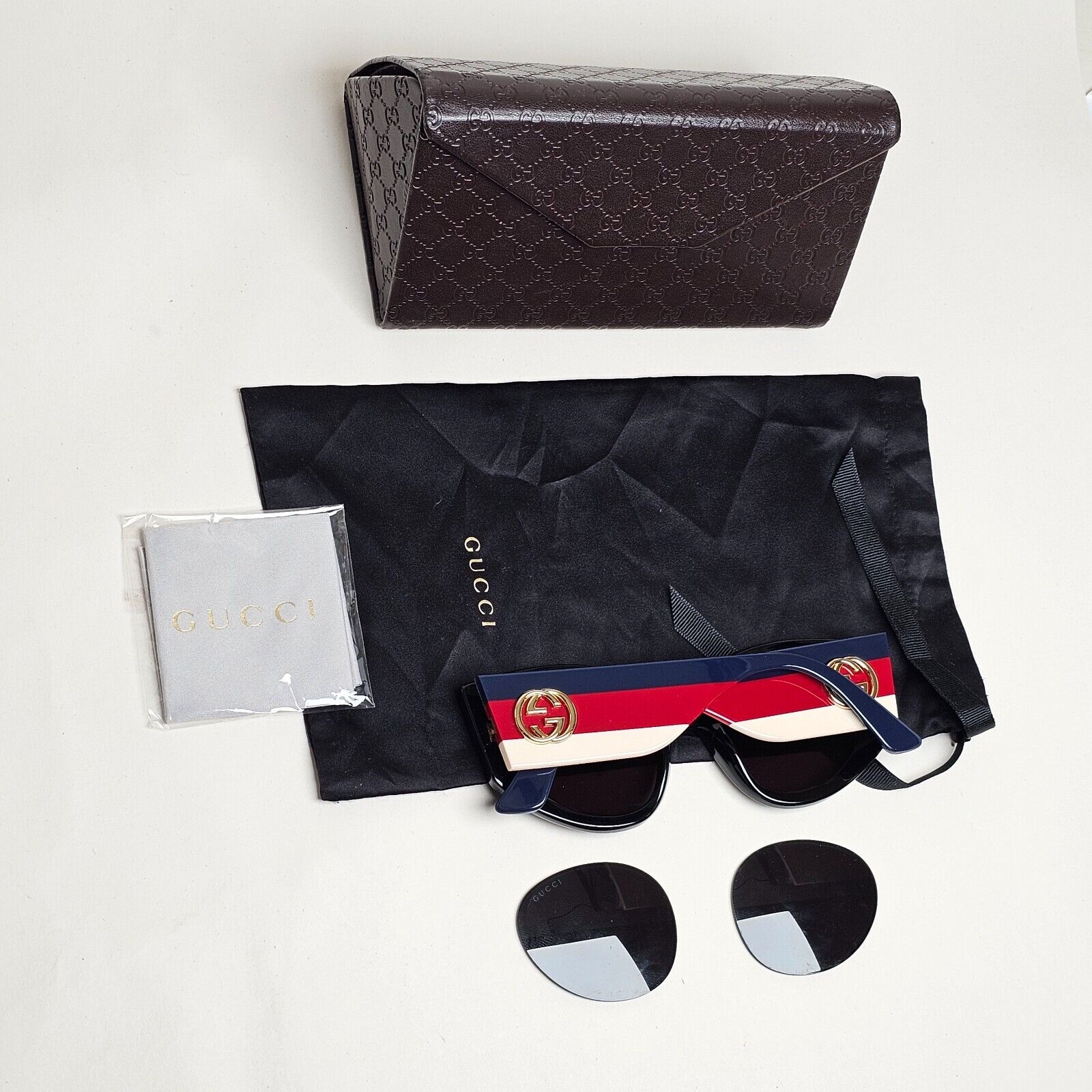 Gucci Sunglasses 2018 Square Black Oversized Large Blue Red GG0275S 001 290125