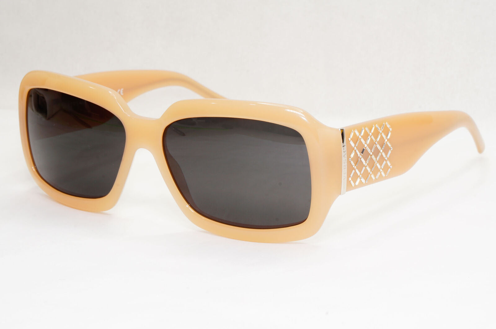 Versace Sunglasses Beige Nude Square Crystal Black MOD VE 4147-B 329/13 141223