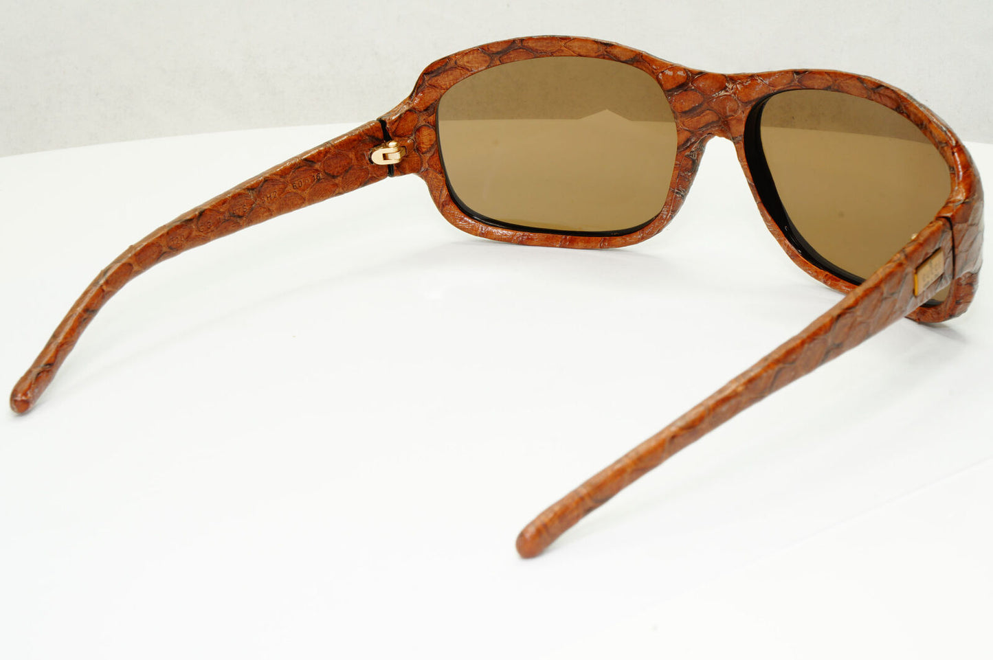 Gucci Snake Leather Sunglasses 1998 Vintage Brown Exotic GG 1449/S 3H2 290323