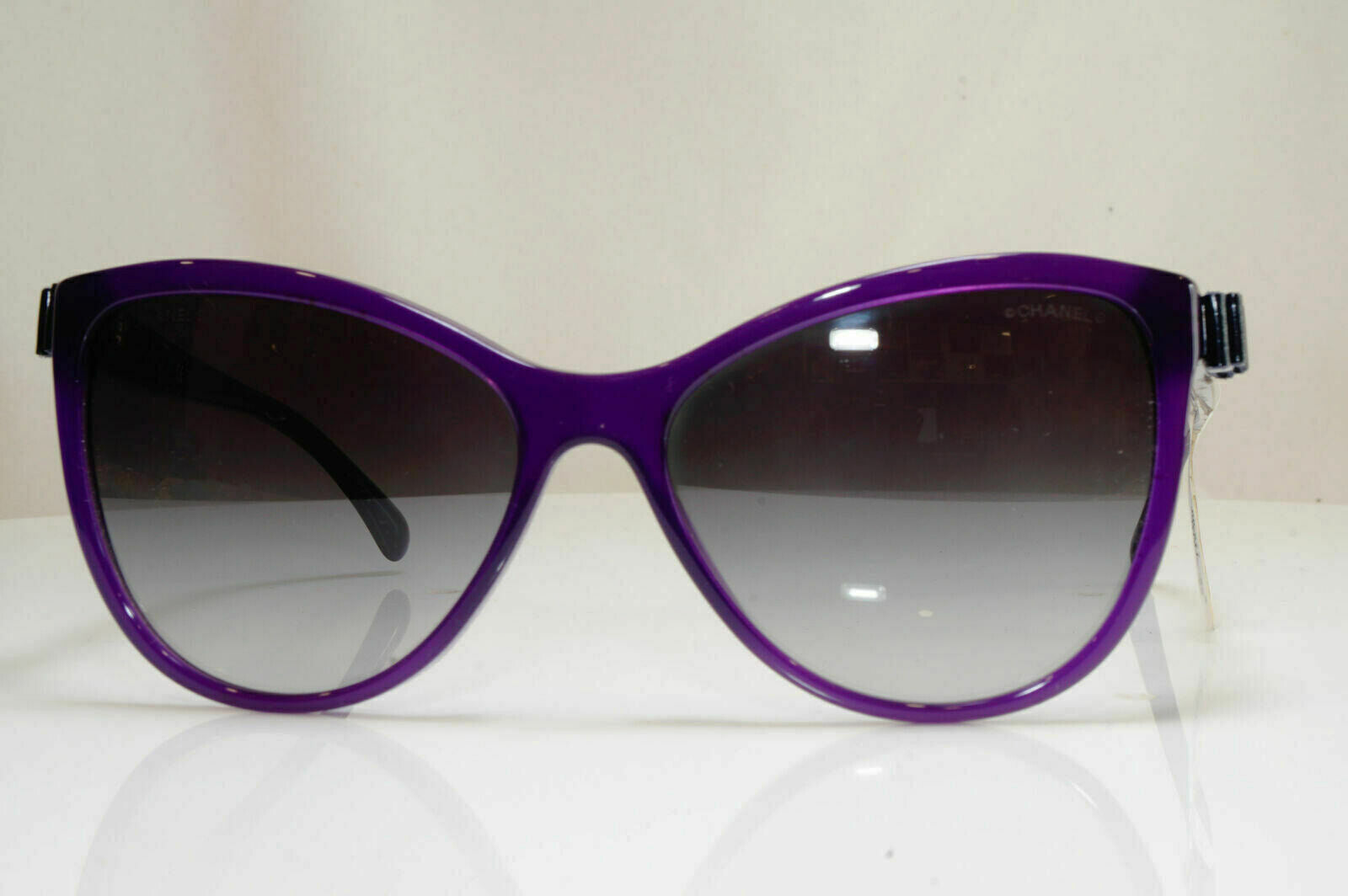 Authentic CHANEL Womens  Sunglasses Violet Purple Square Bow 5281 1463/S6 26762